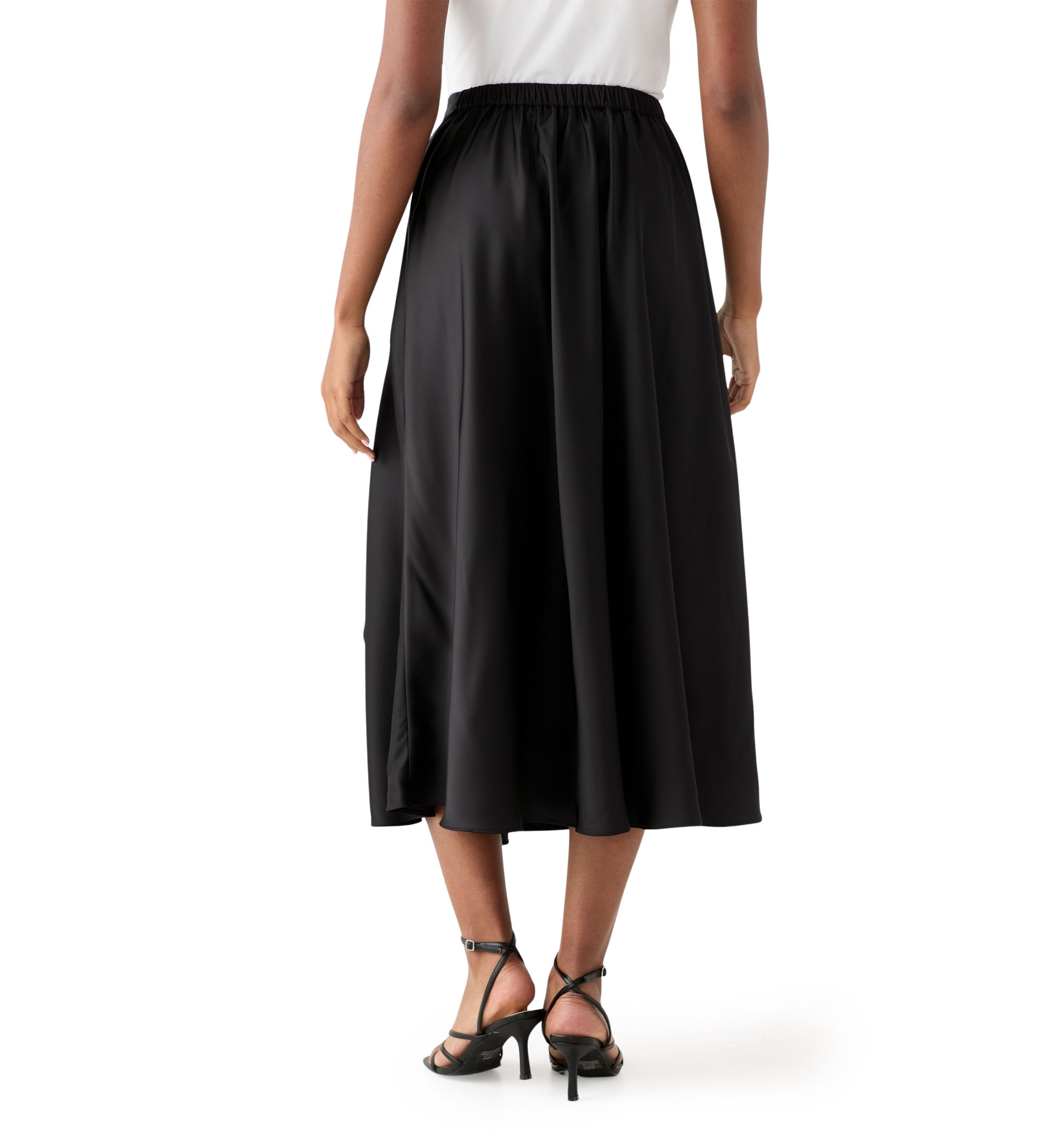 Womens Satin Midi Skirt
