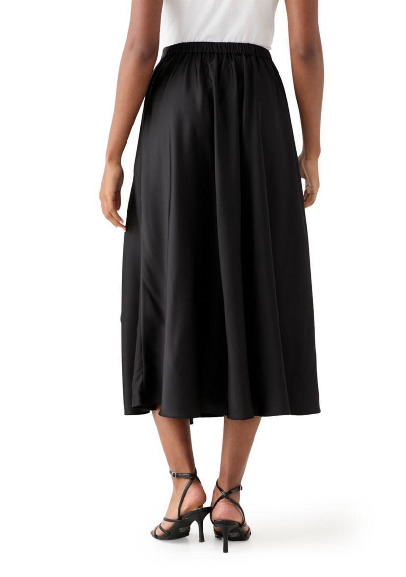 Womens Satin Midi Skirt