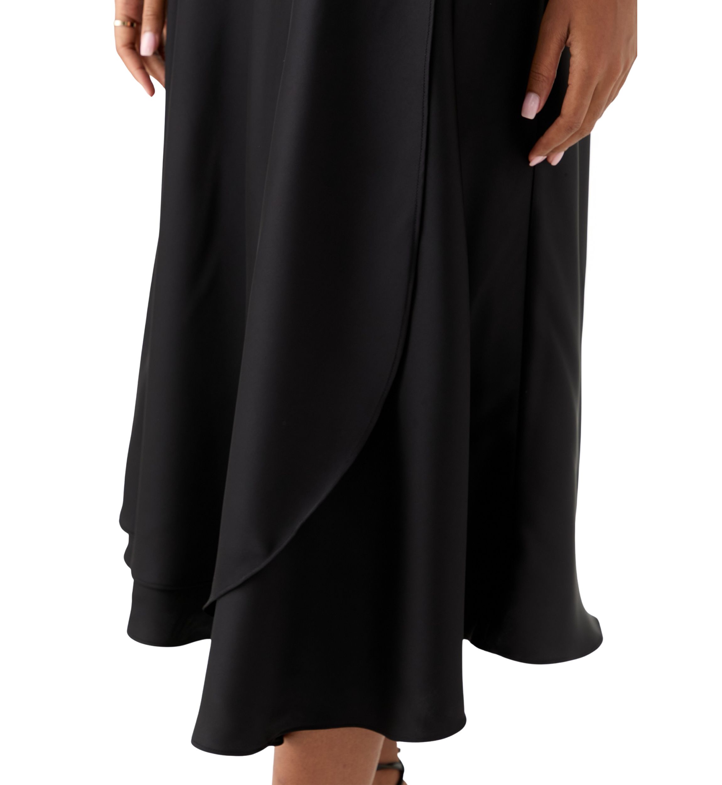 Womens Satin Midi Skirt