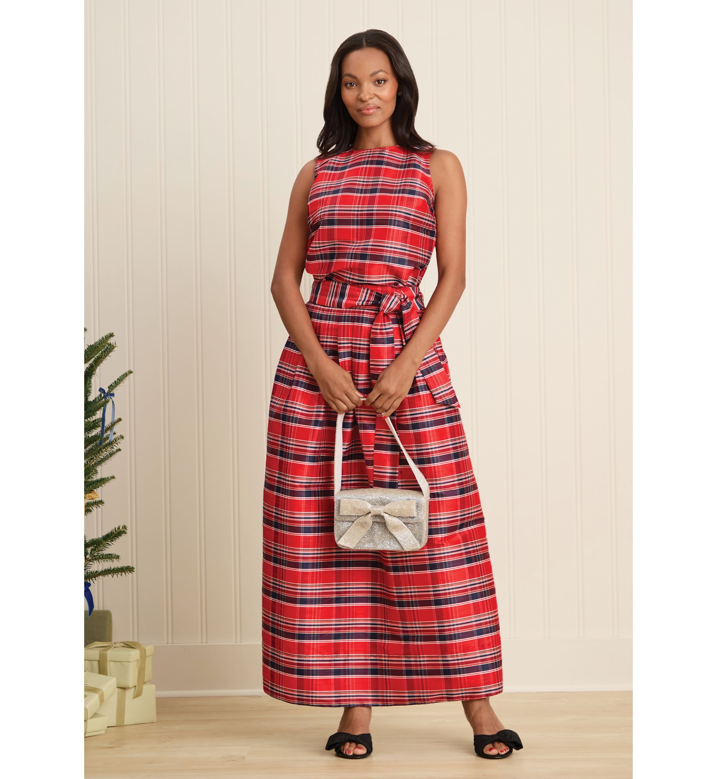 Sewing Down South x Crown & Ivy™ Sew Merry Pleated Maxi Skirt