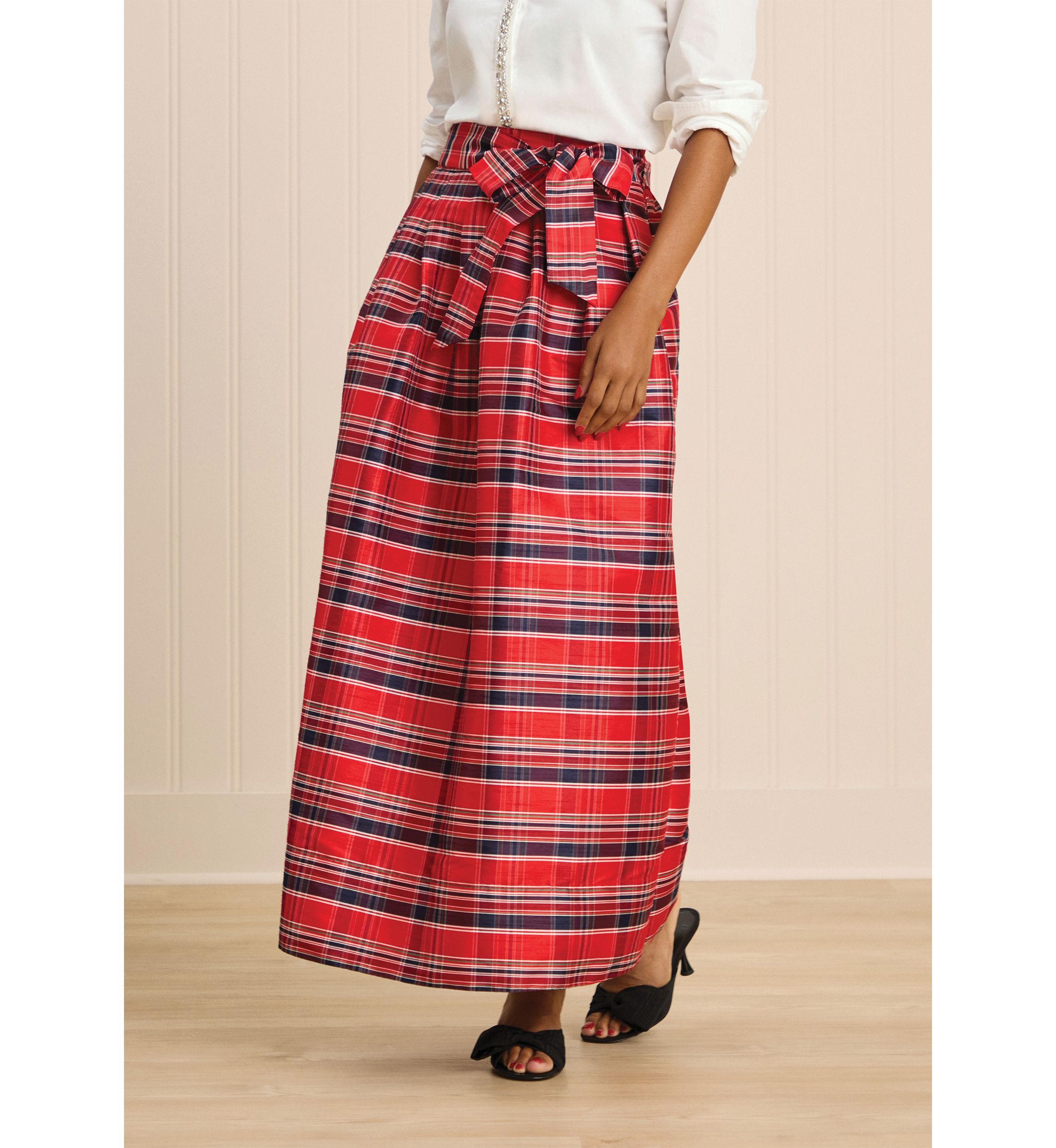Sewing Down South x Crown & Ivy™ Sew Merry Pleated Maxi Skirt
