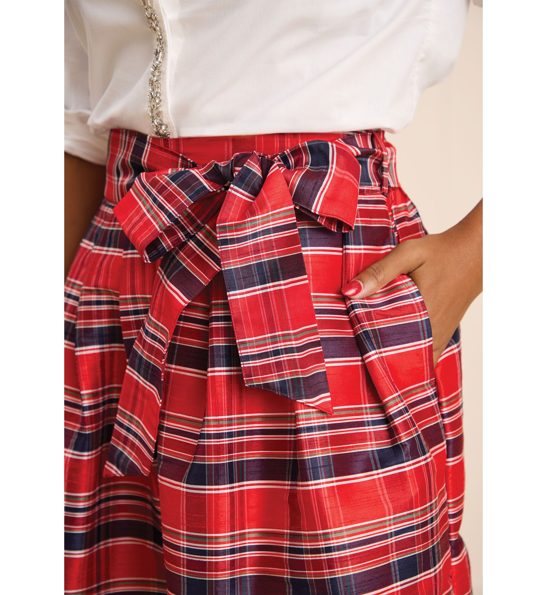 Sewing Down South x Crown & Ivy™ Sew Merry Pleated Maxi Skirt