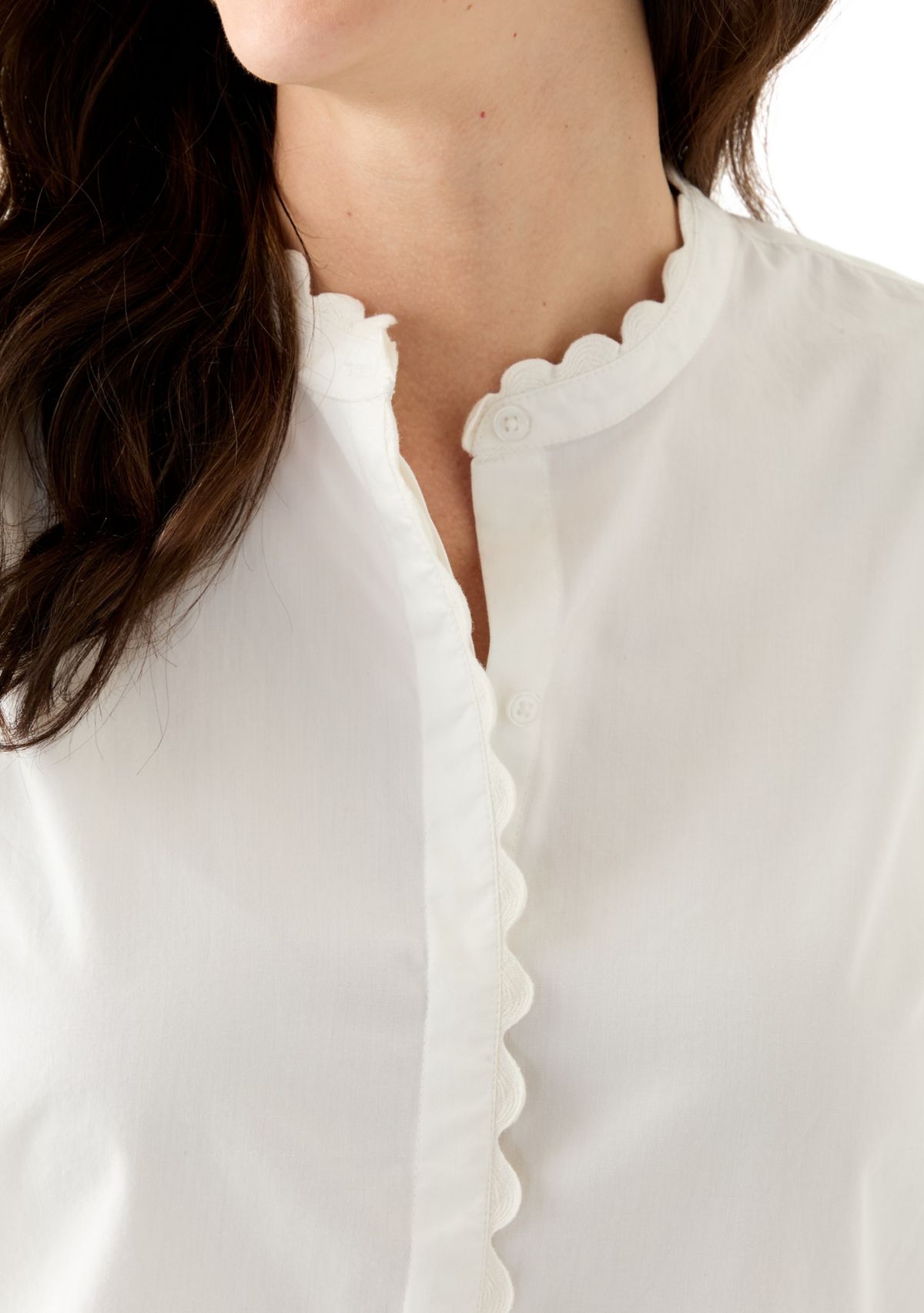 Womens Long Puff Sleeve Button Down Top