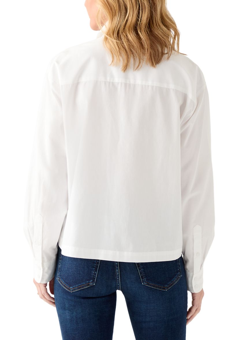 Womens Embellished Button Up Top
