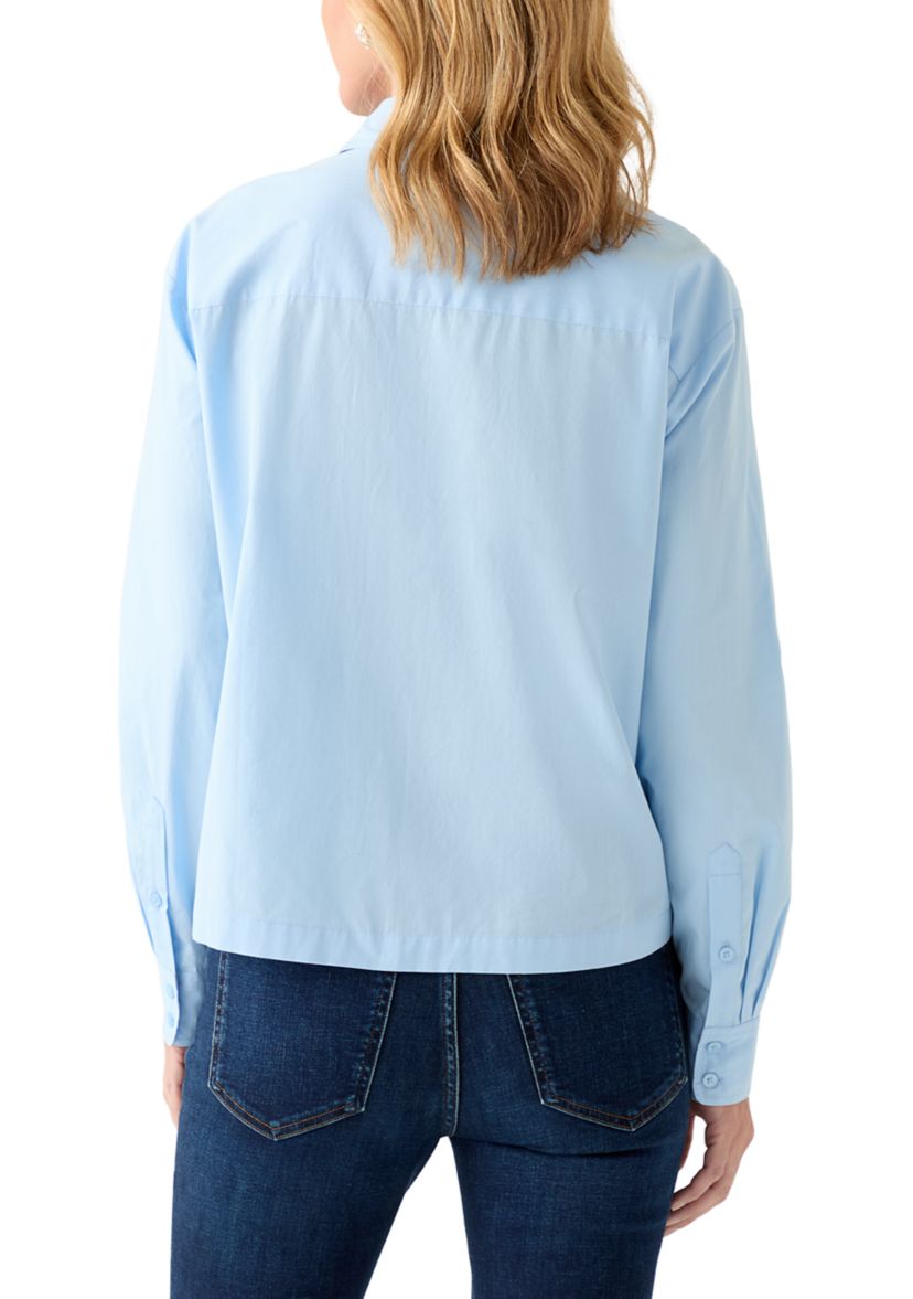 Womens Embellished Button Up Top