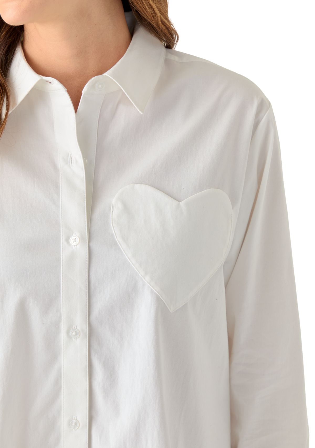 Womens Heart Embellished Tunic Top 