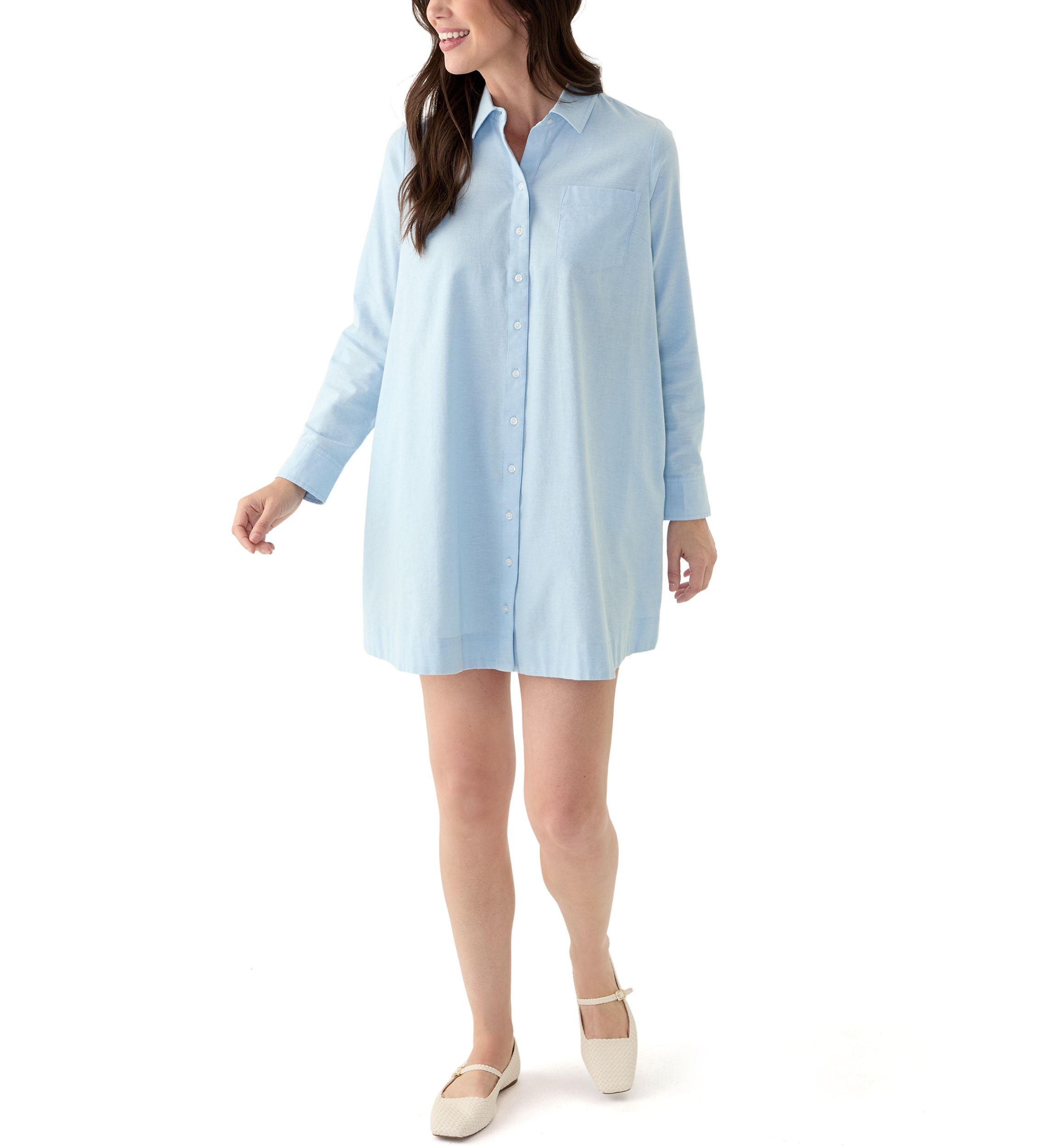 Womens A-Line Shirt Dress