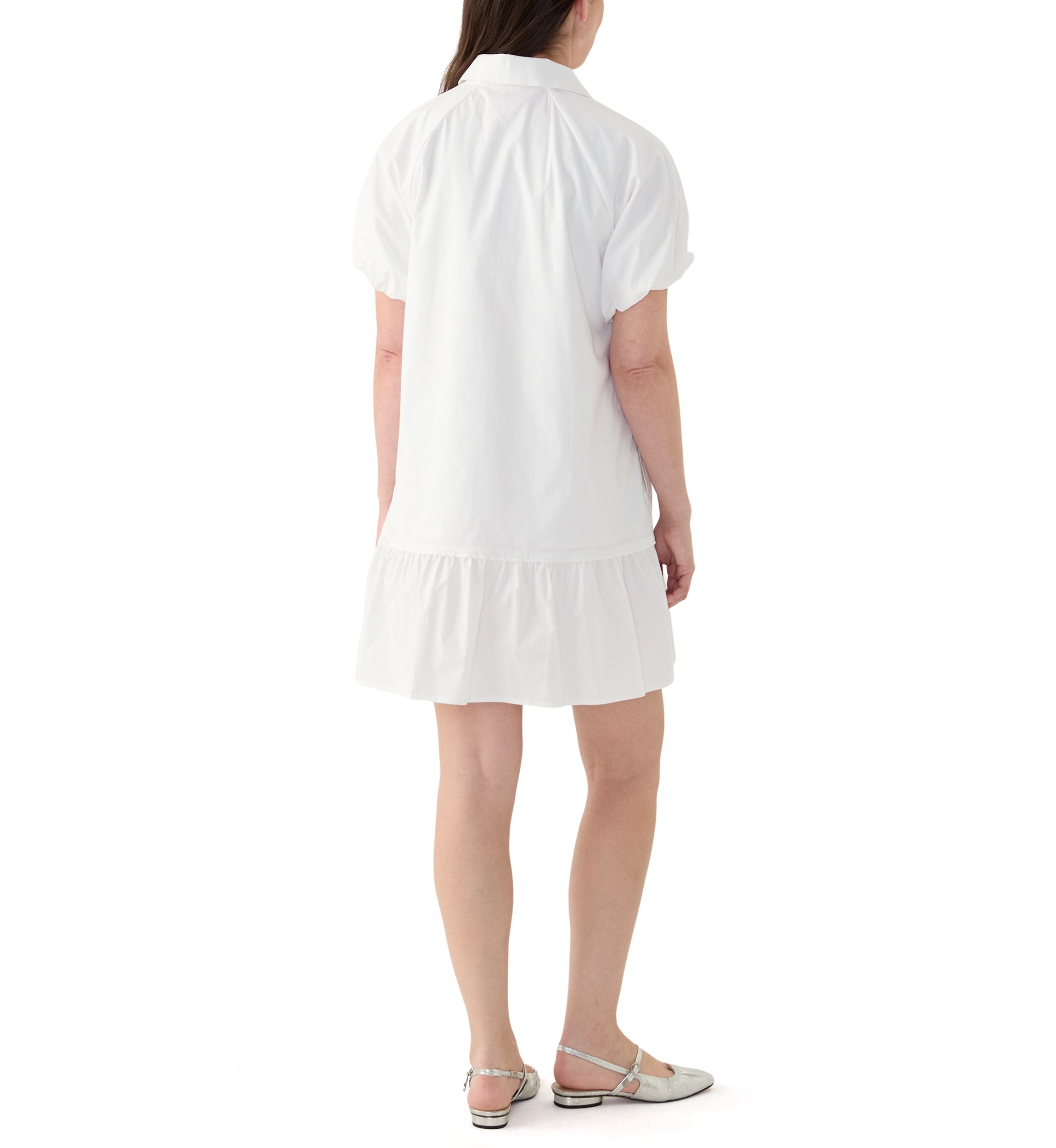 Womens Flounce Hem Shirtdress