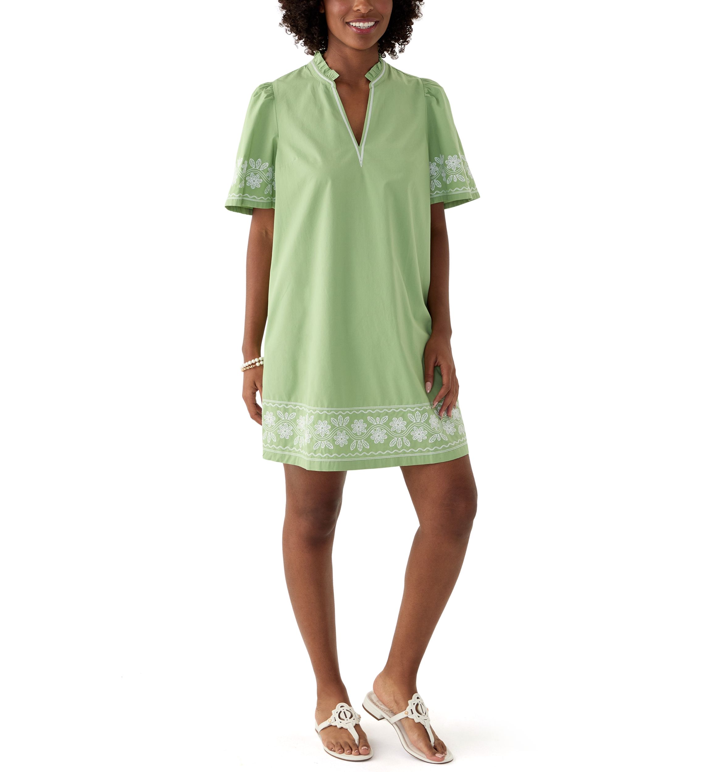 Womens Embroidered Mini Dress