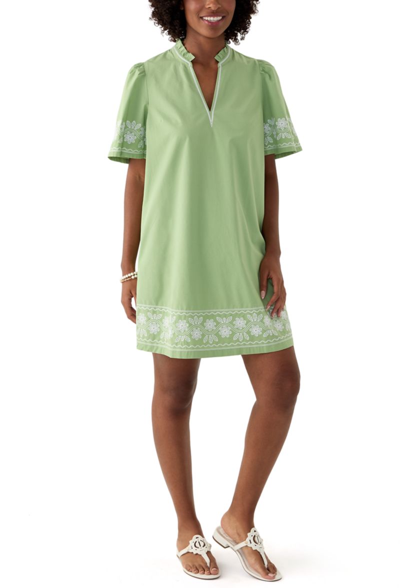 Womens Embroidered Mini Dress