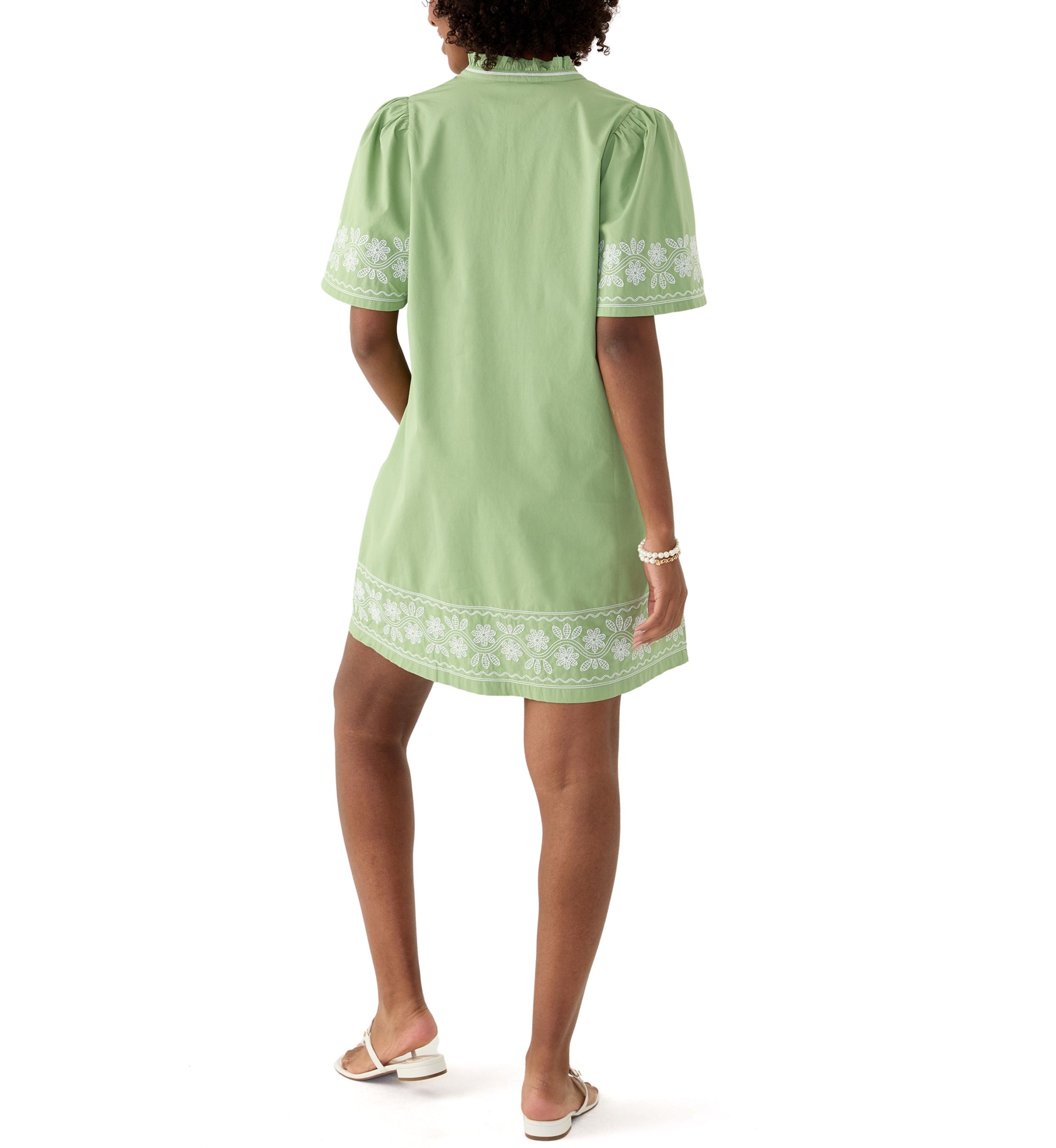 Womens Embroidered Mini Dress