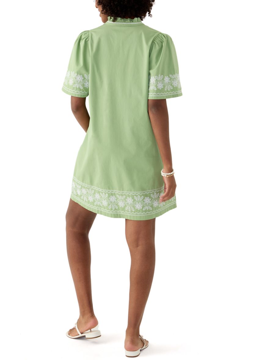 Womens Embroidered Mini Dress