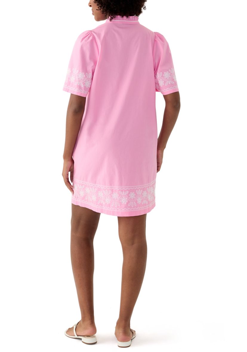 Womens Embroidered Mini Dress