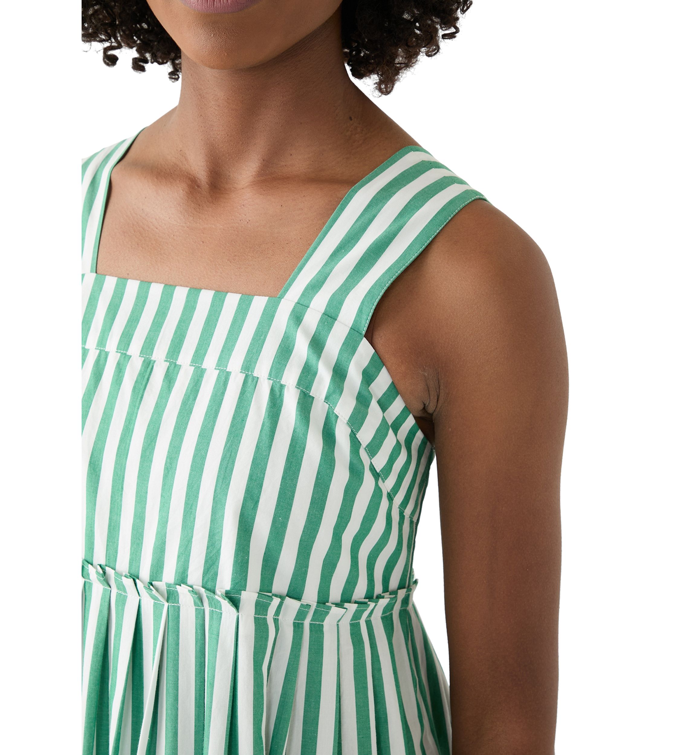 Womens Sleeveless Striped Tiered Maxi Dress