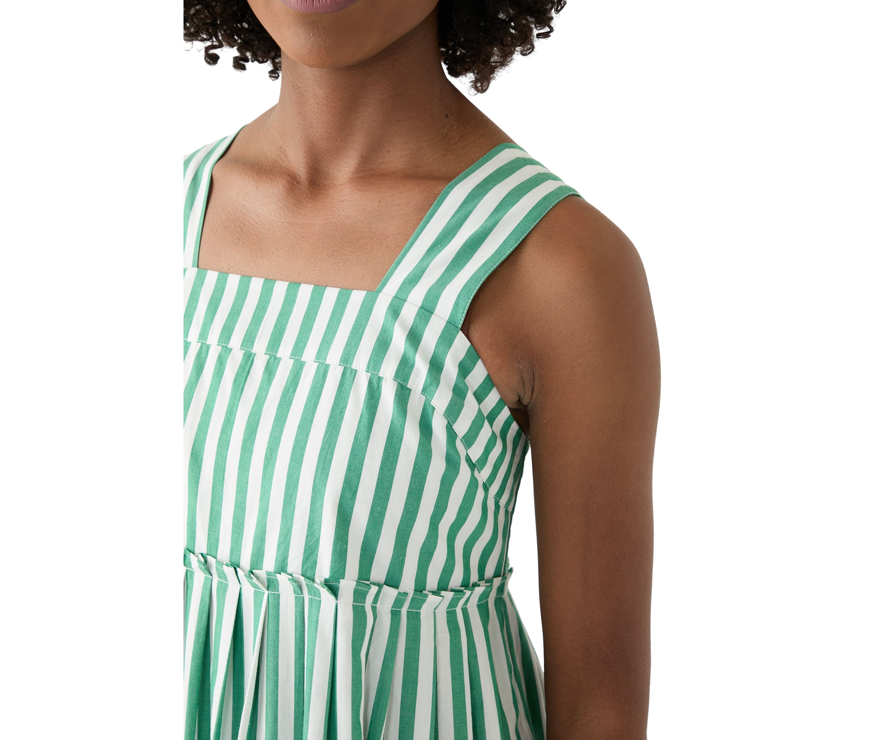 Womens Sleeveless Striped Tiered Maxi Dress