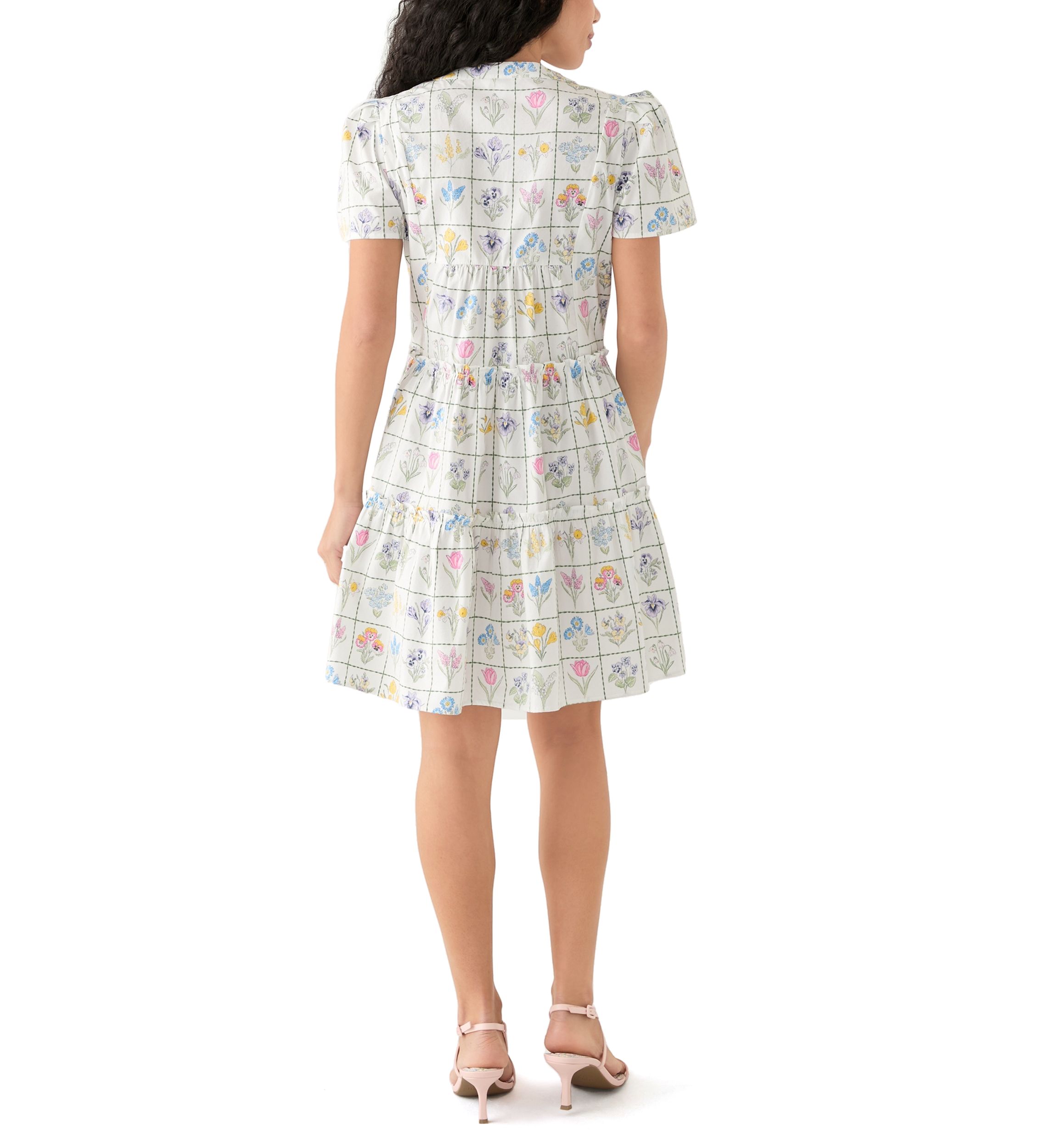 Womens Short Sleeve Tiered Dress