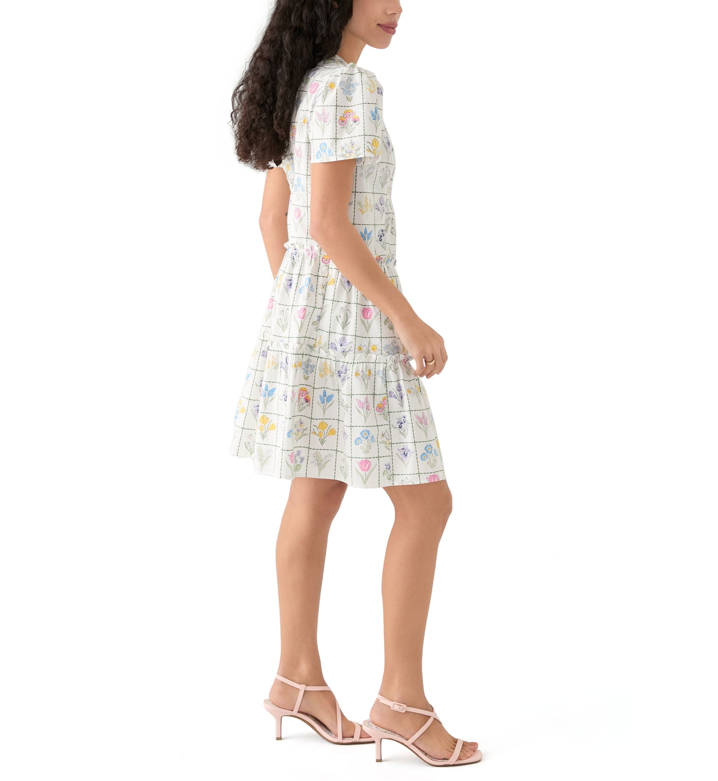 Womens Short Sleeve Tiered Dress