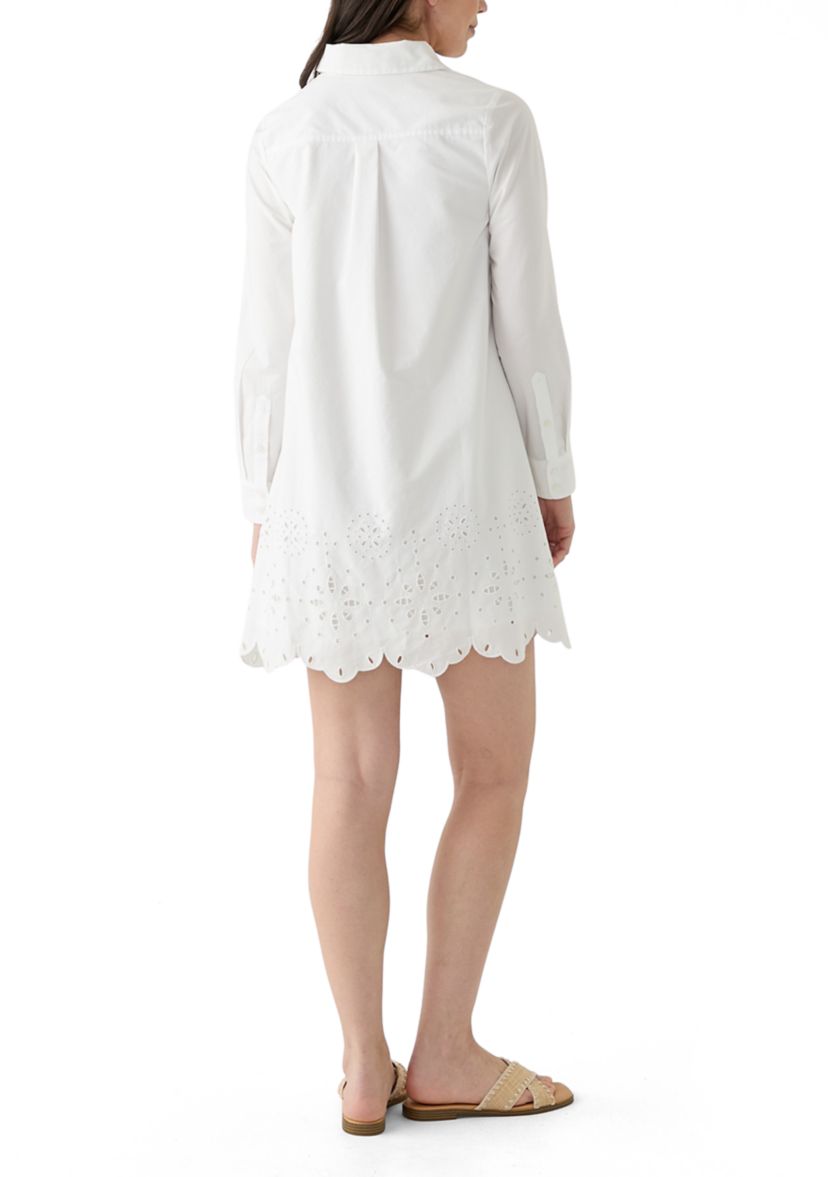 Womens Eyelet Shirtdress