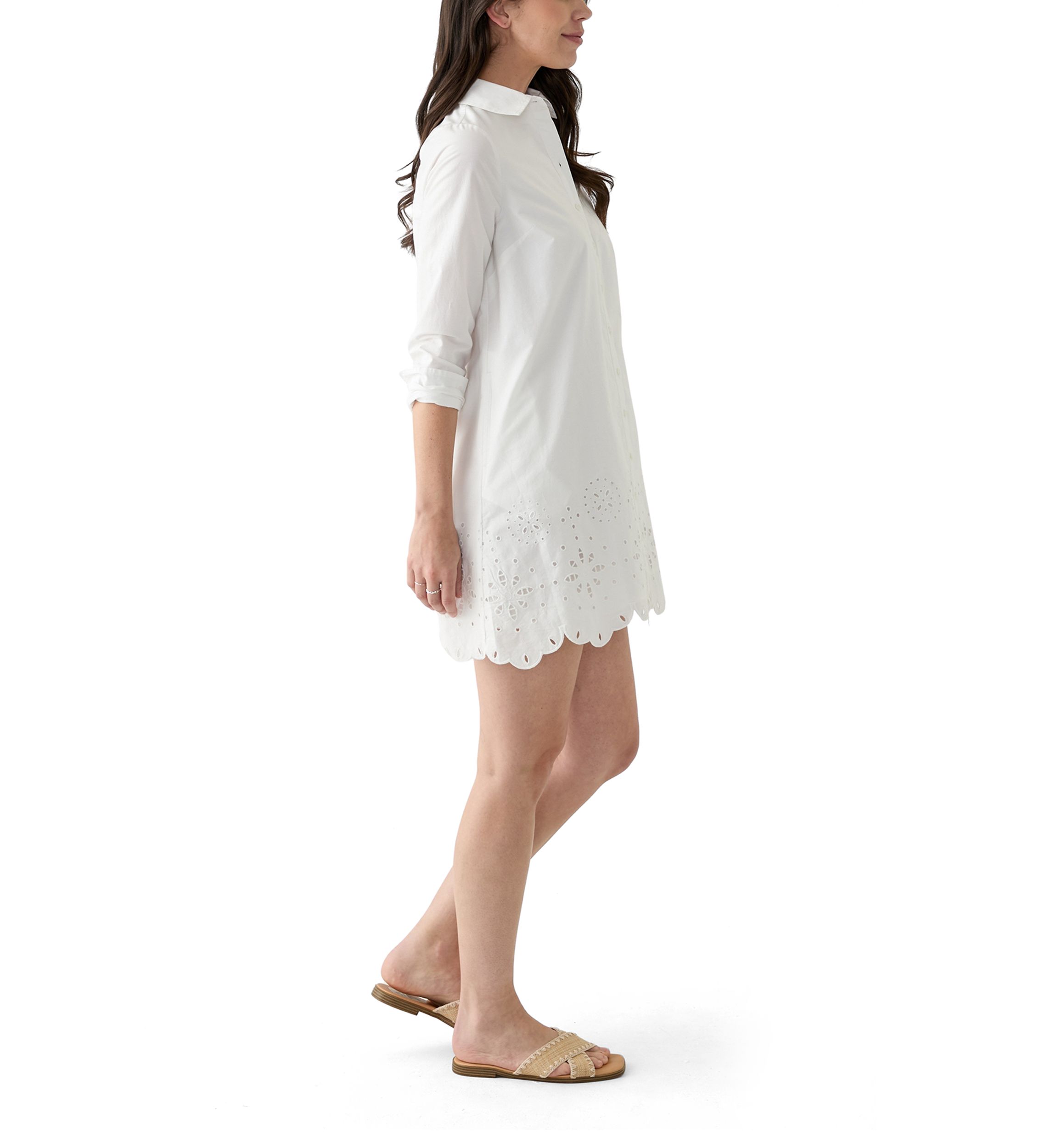 Womens Eyelet Shirtdress
