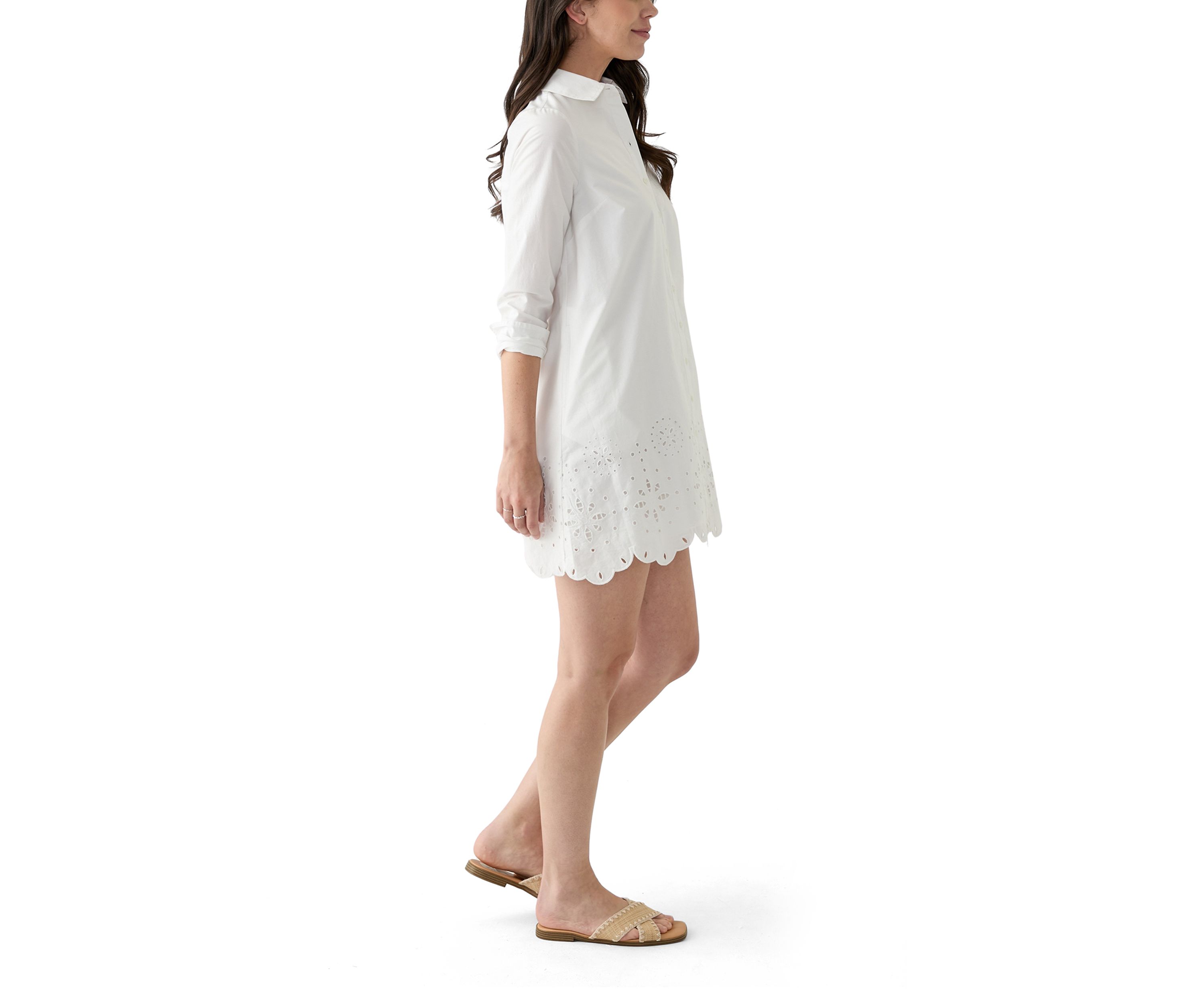 Womens Eyelet Shirtdress