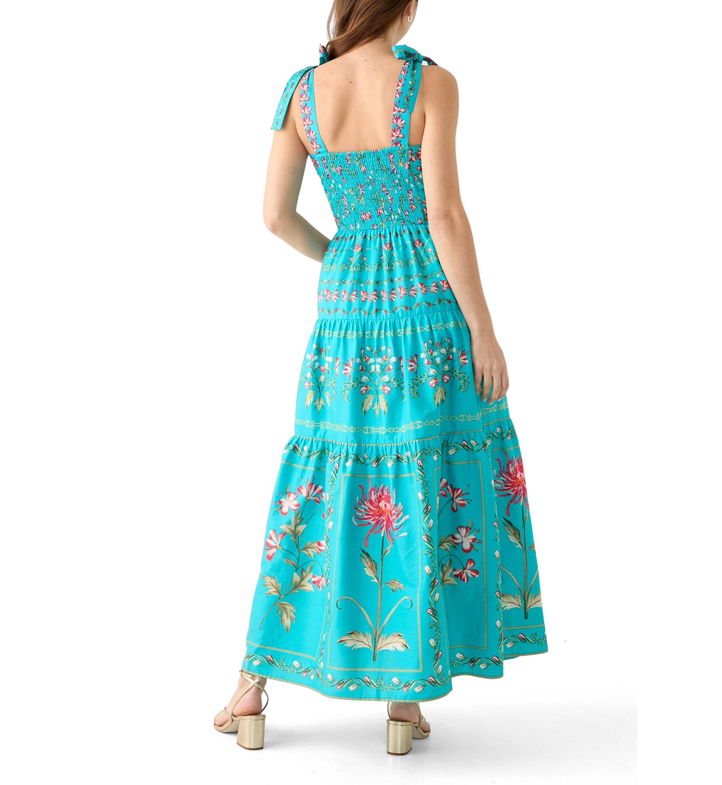 Womens Sleeveless Printed Maxi Dress