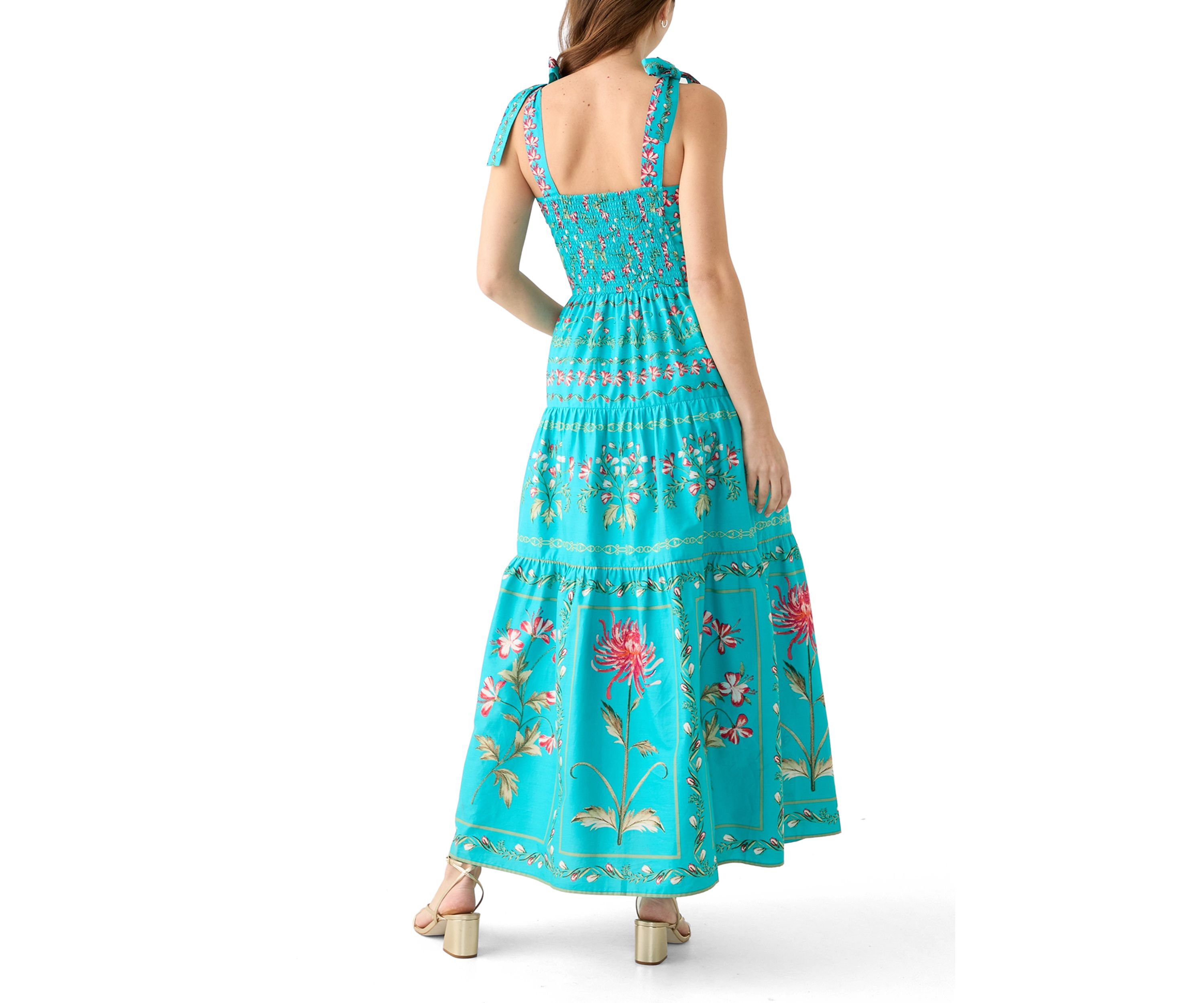 Womens Sleeveless Printed Maxi Dress
