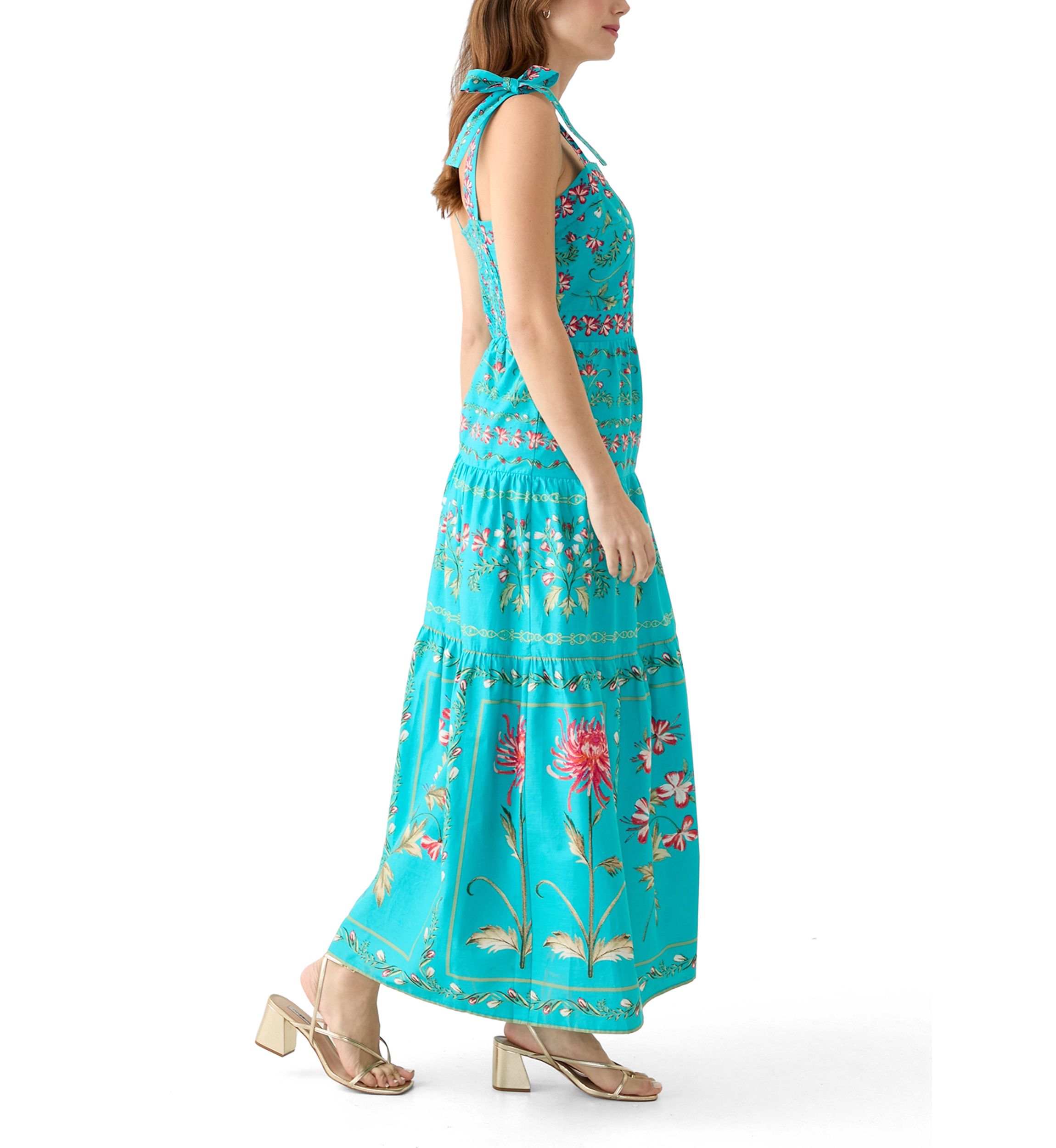 Womens Sleeveless Printed Maxi Dress