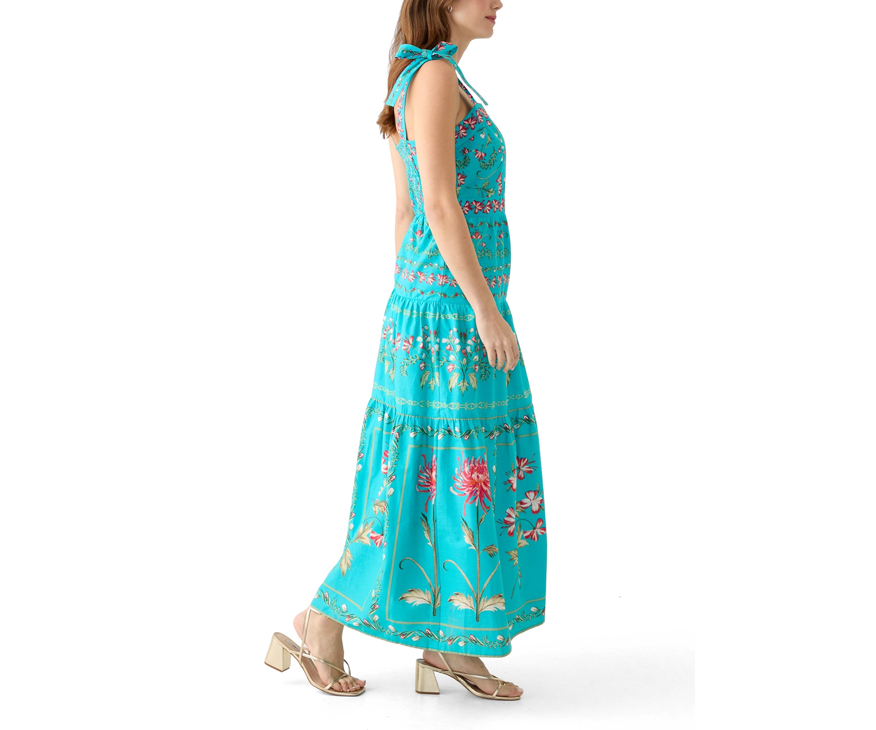 Womens Sleeveless Printed Maxi Dress