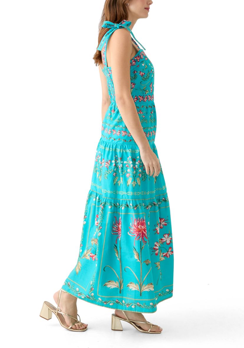 Womens Sleeveless Printed Maxi Dress