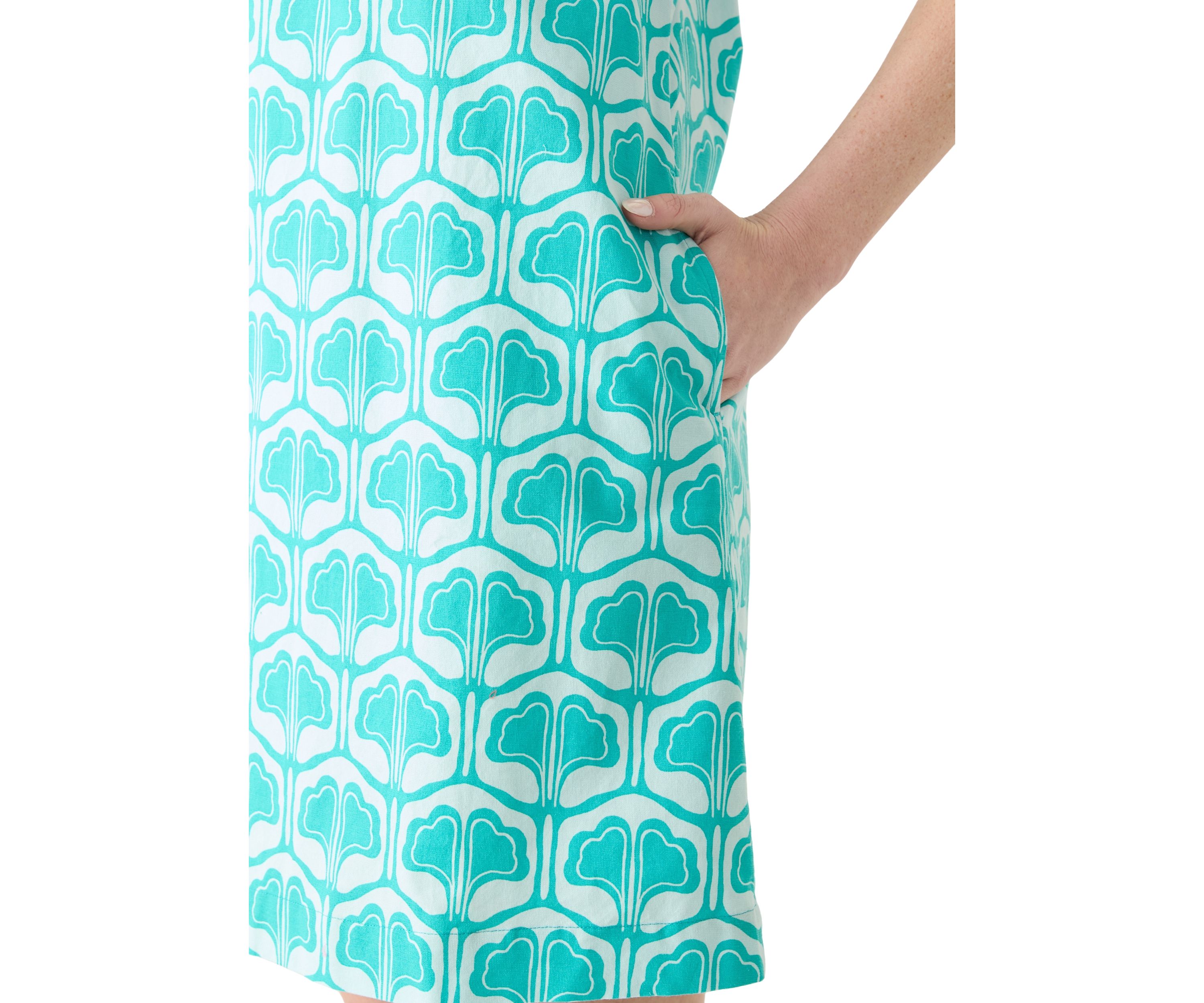 Womens Sleeveless Straight Printed Dress