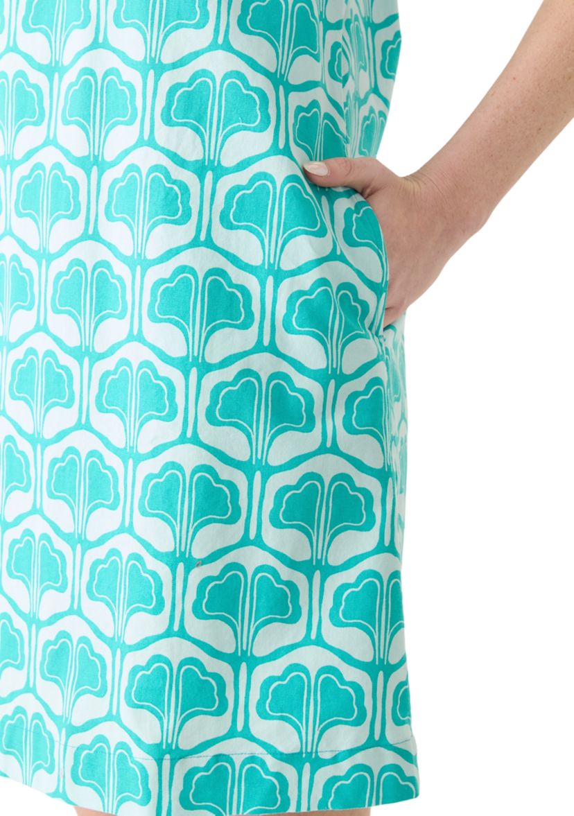 Womens Sleeveless Straight Printed Dress