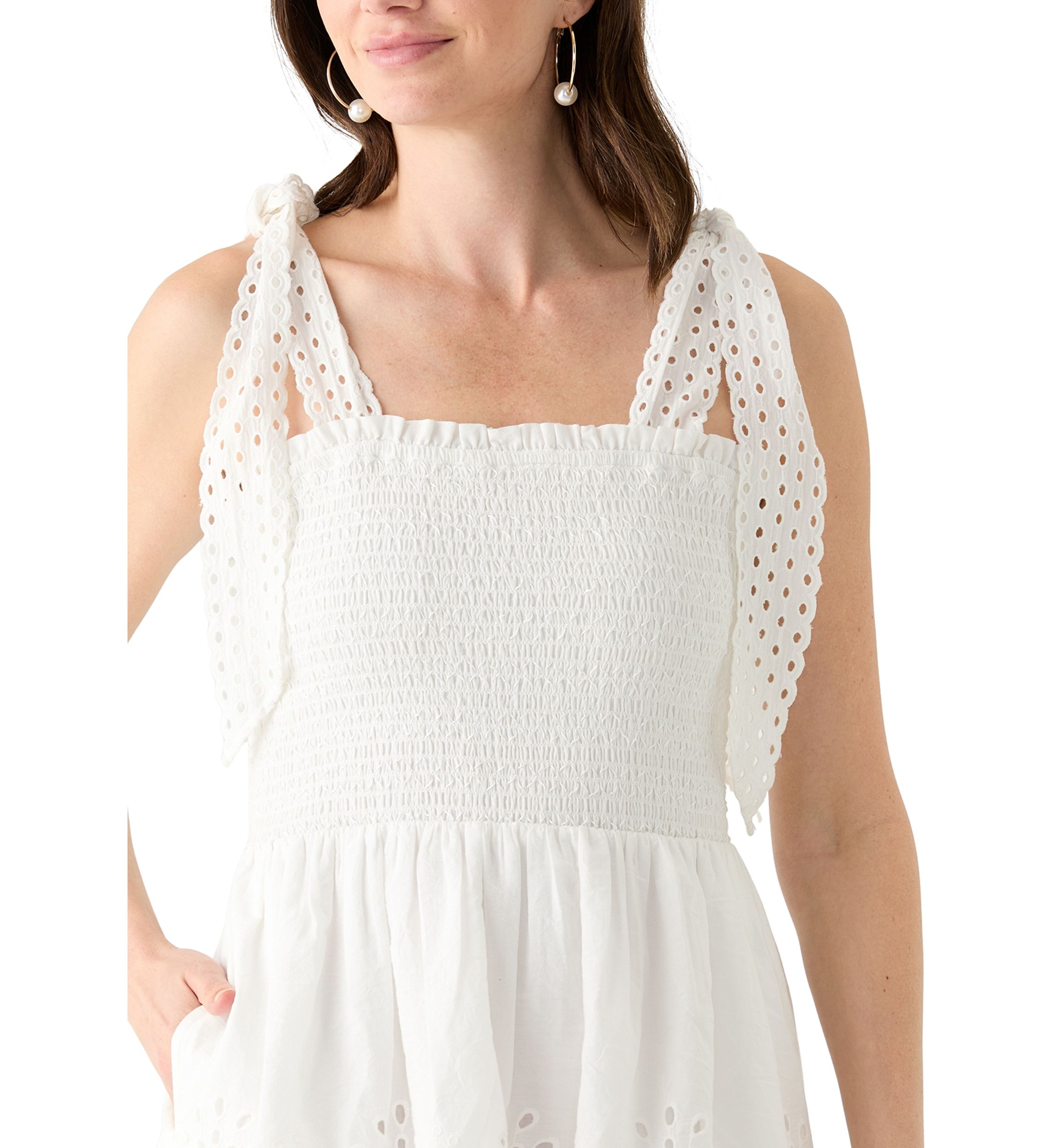 Womens Sleeveless Smock Dress
