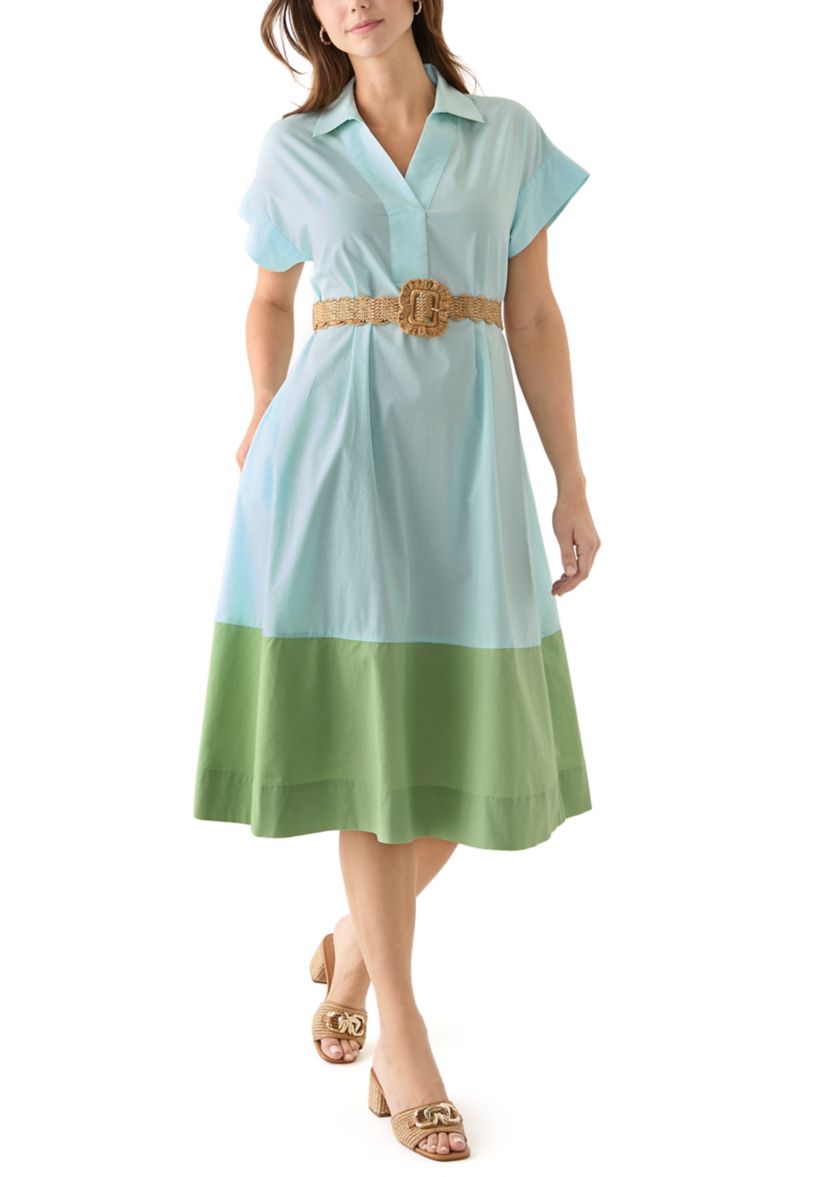 Womens Short Sleeve Dolman Straight Dress