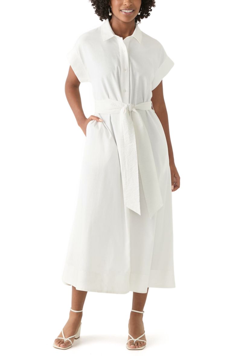 Womens Short Dolman Sleeve Midi Dress