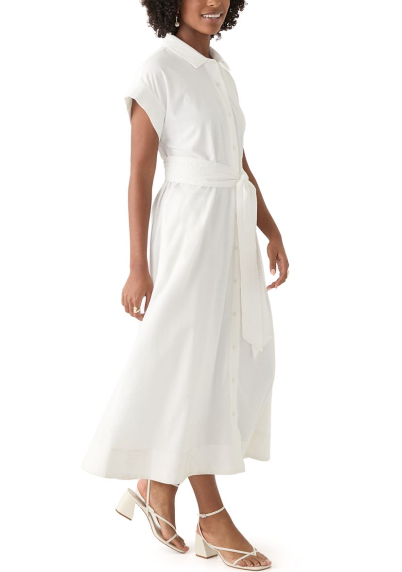 Womens Short Dolman Sleeve Midi Dress
