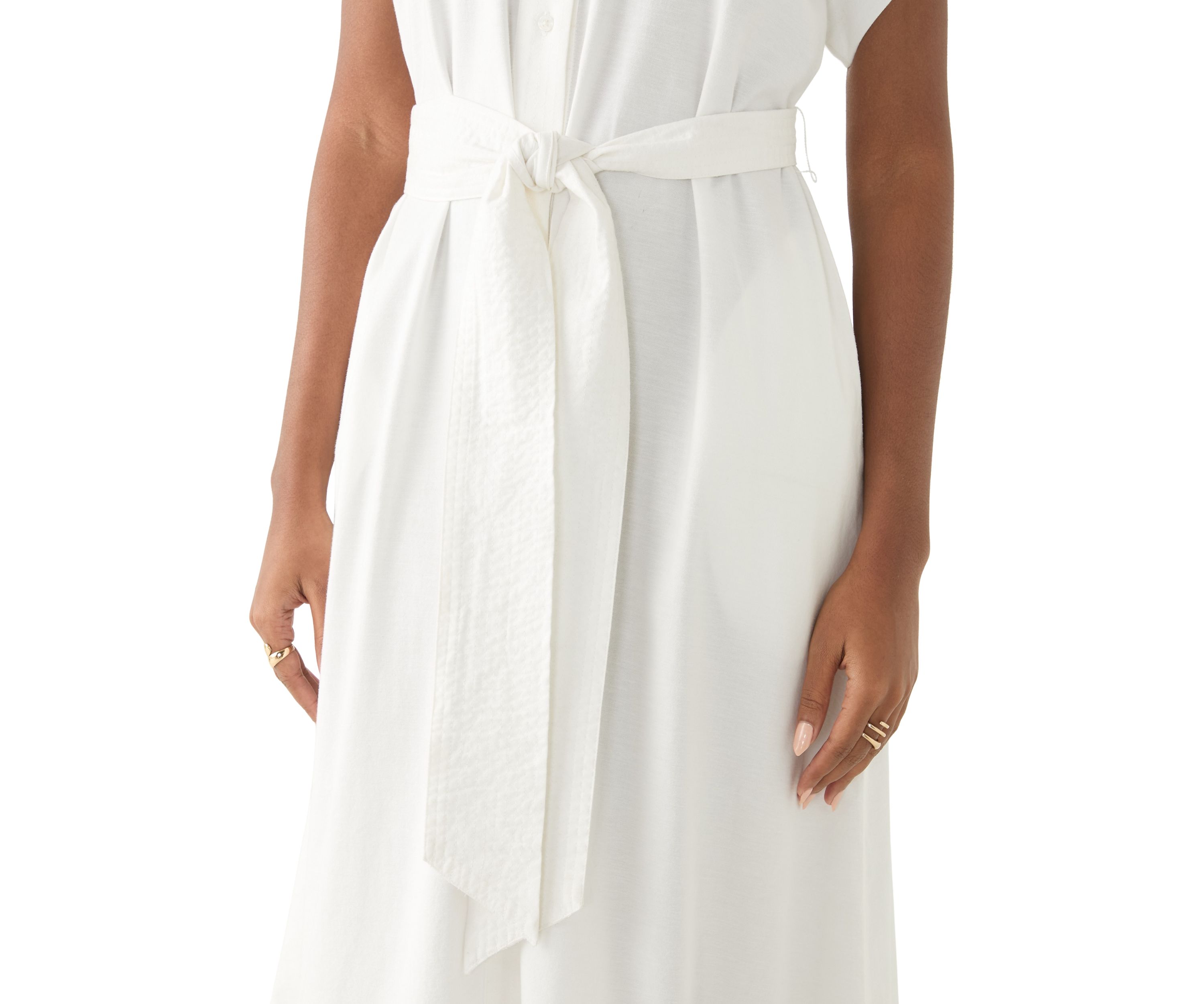 Womens Short Dolman Sleeve Midi Dress
