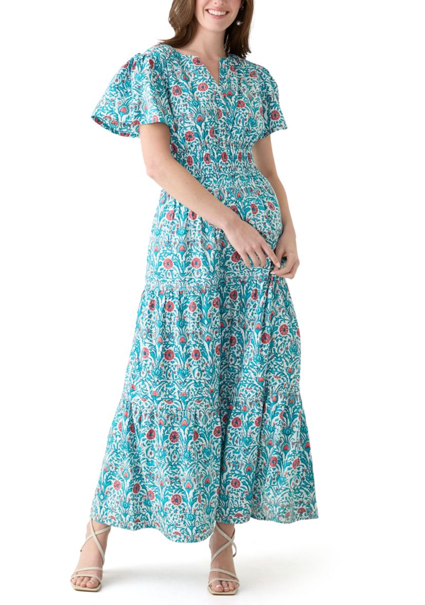 Womens Short Sleeve Midi Dress 