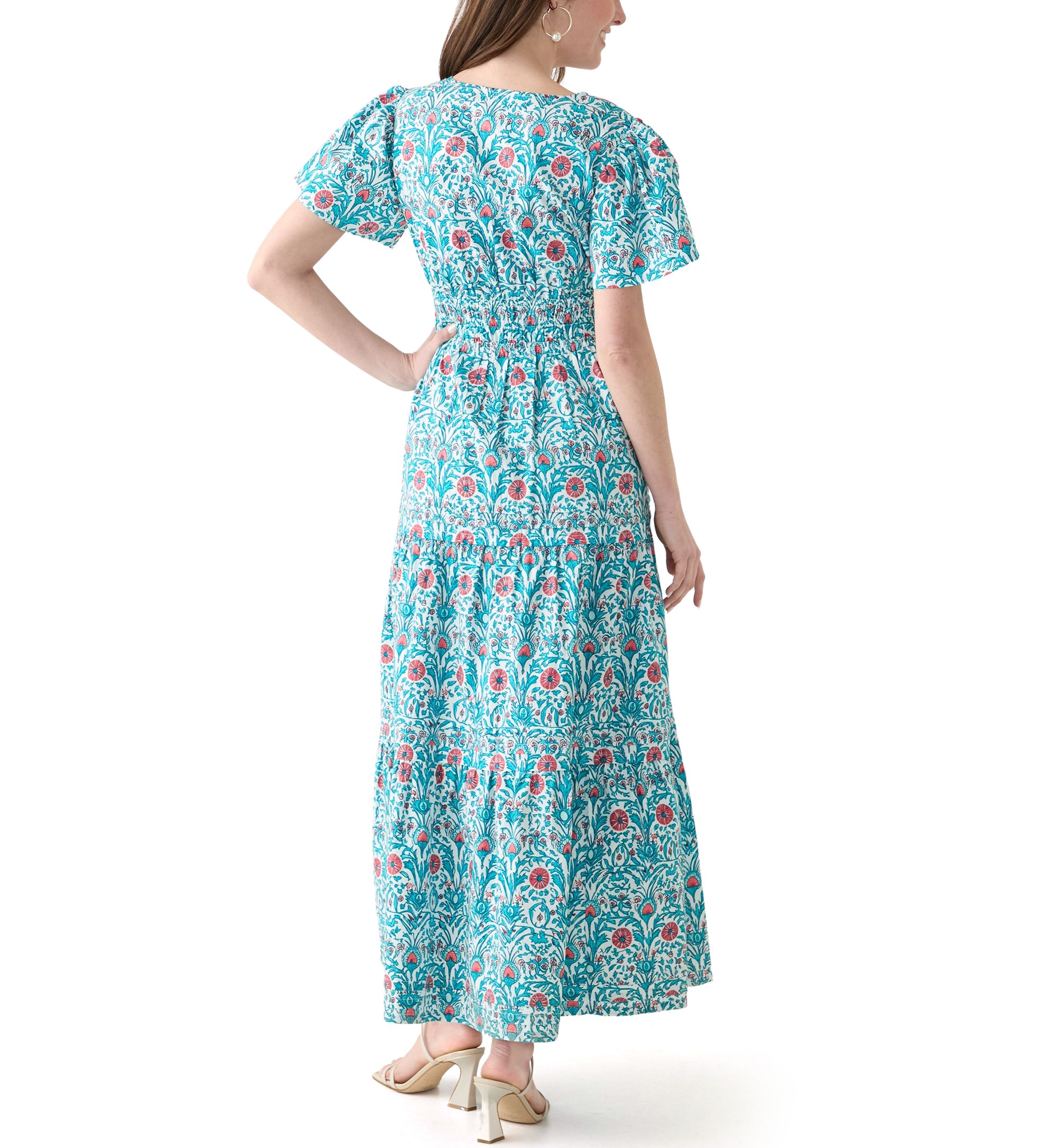 Womens Short Sleeve Midi Dress 