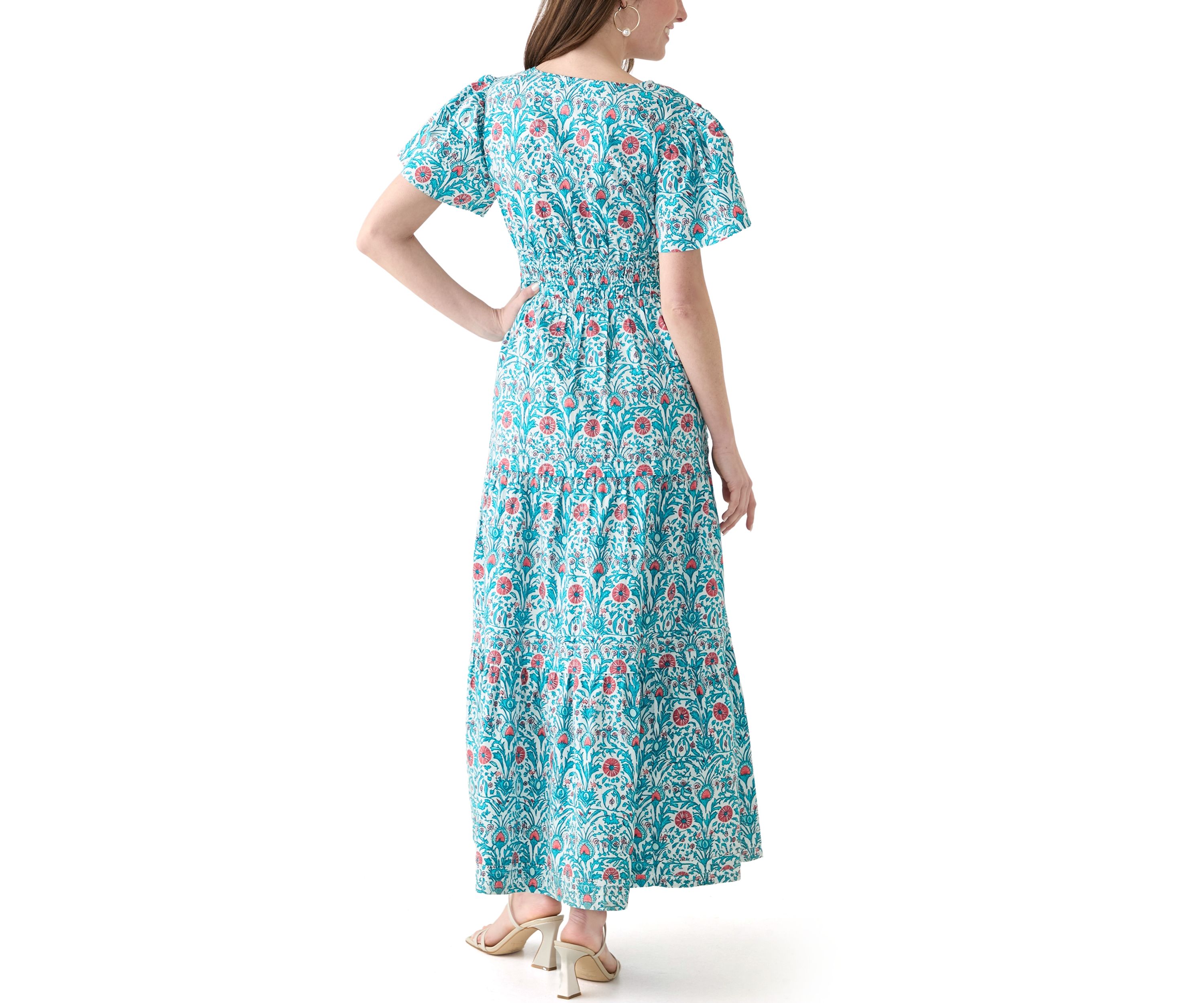 Womens Short Sleeve Midi Dress 