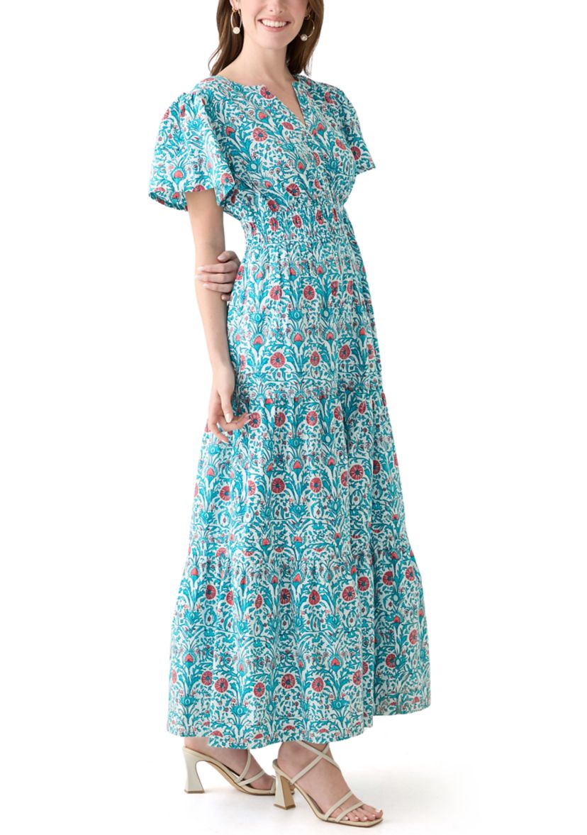 Womens Short Sleeve Midi Dress 