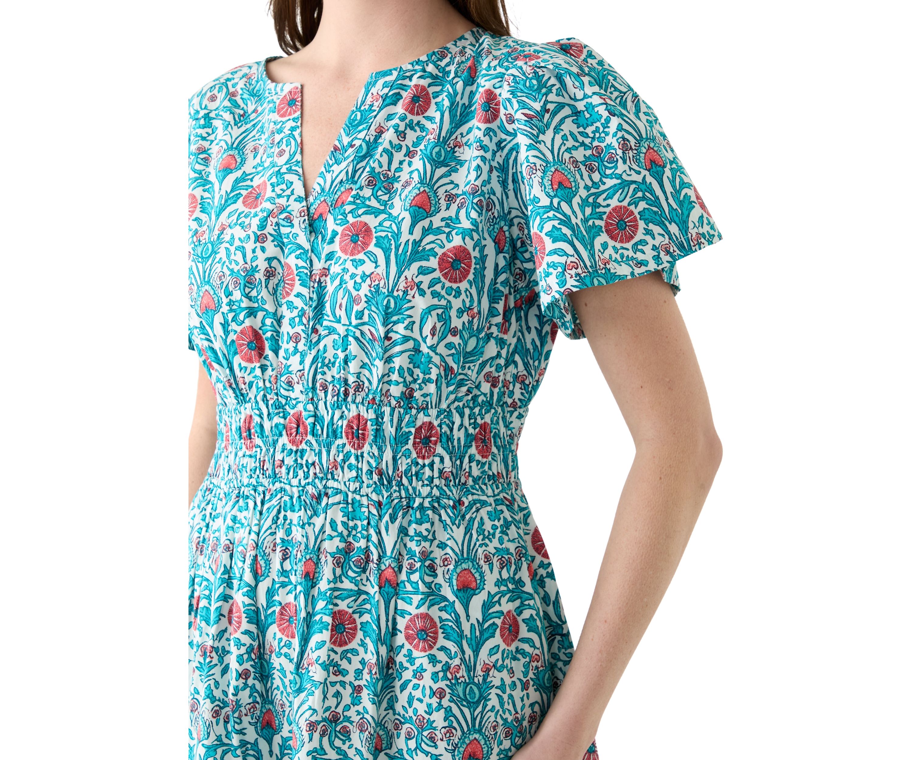 Womens Short Sleeve Midi Dress 