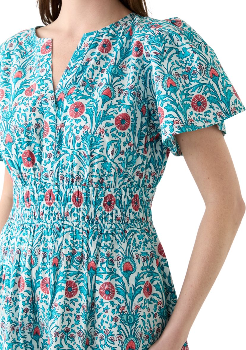 Womens Short Sleeve Midi Dress 