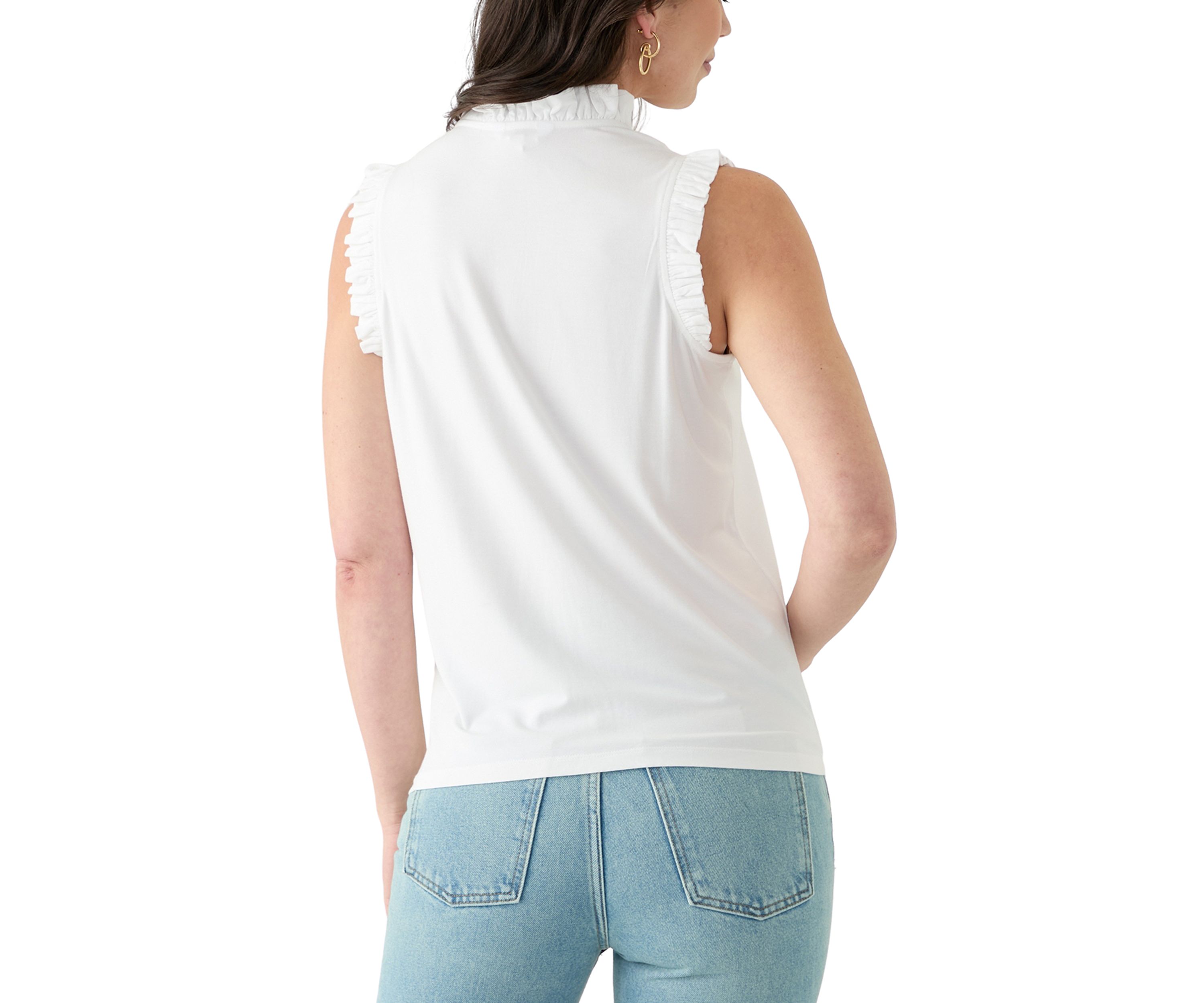 Womens Sleeveless Ruffle Tank Top