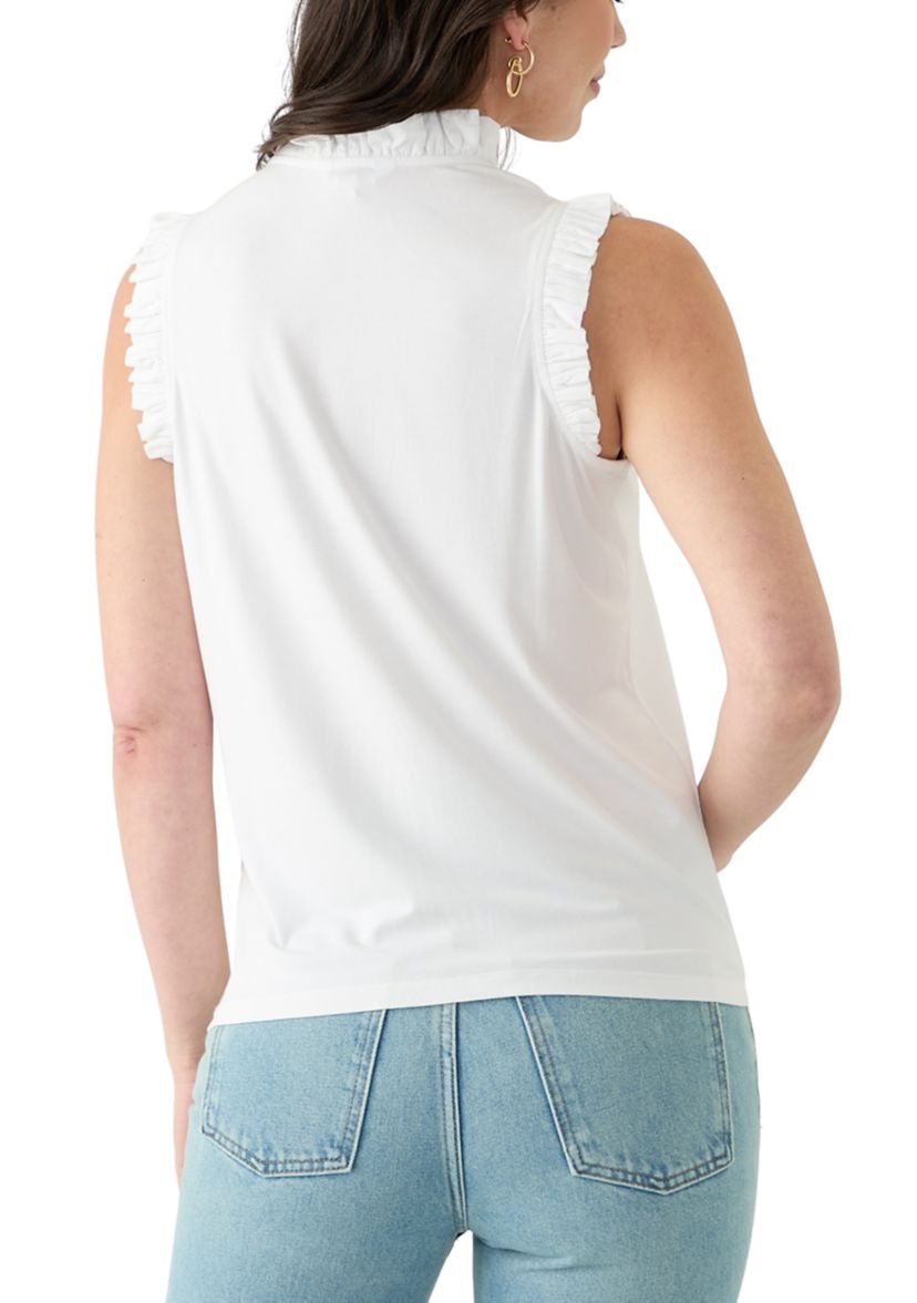 Womens Sleeveless Ruffle Tank Top