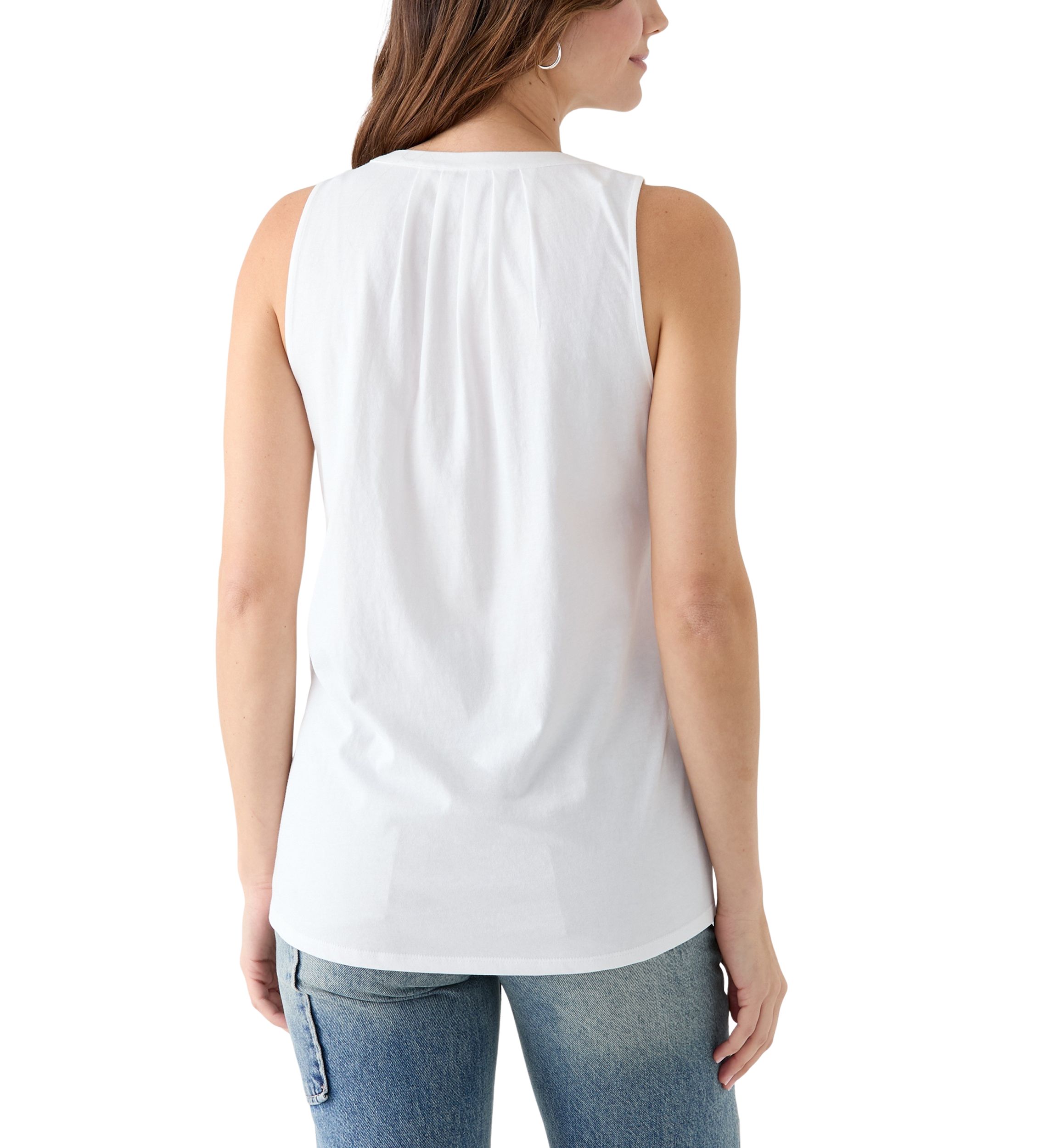 Womens Sleeveless Knit Peasant Top