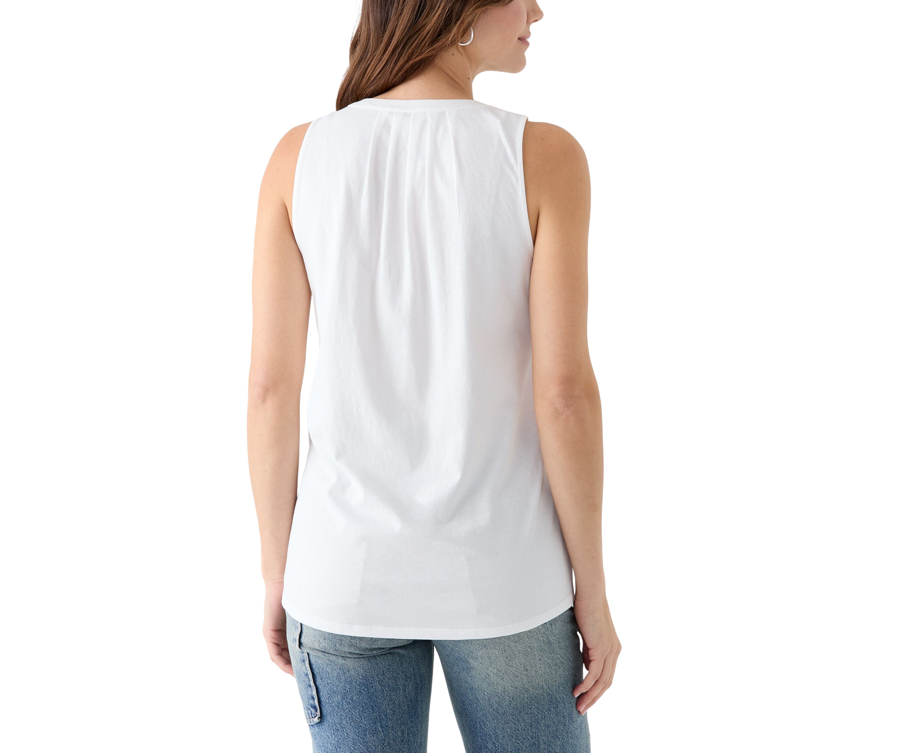 Womens Sleeveless Knit Peasant Top