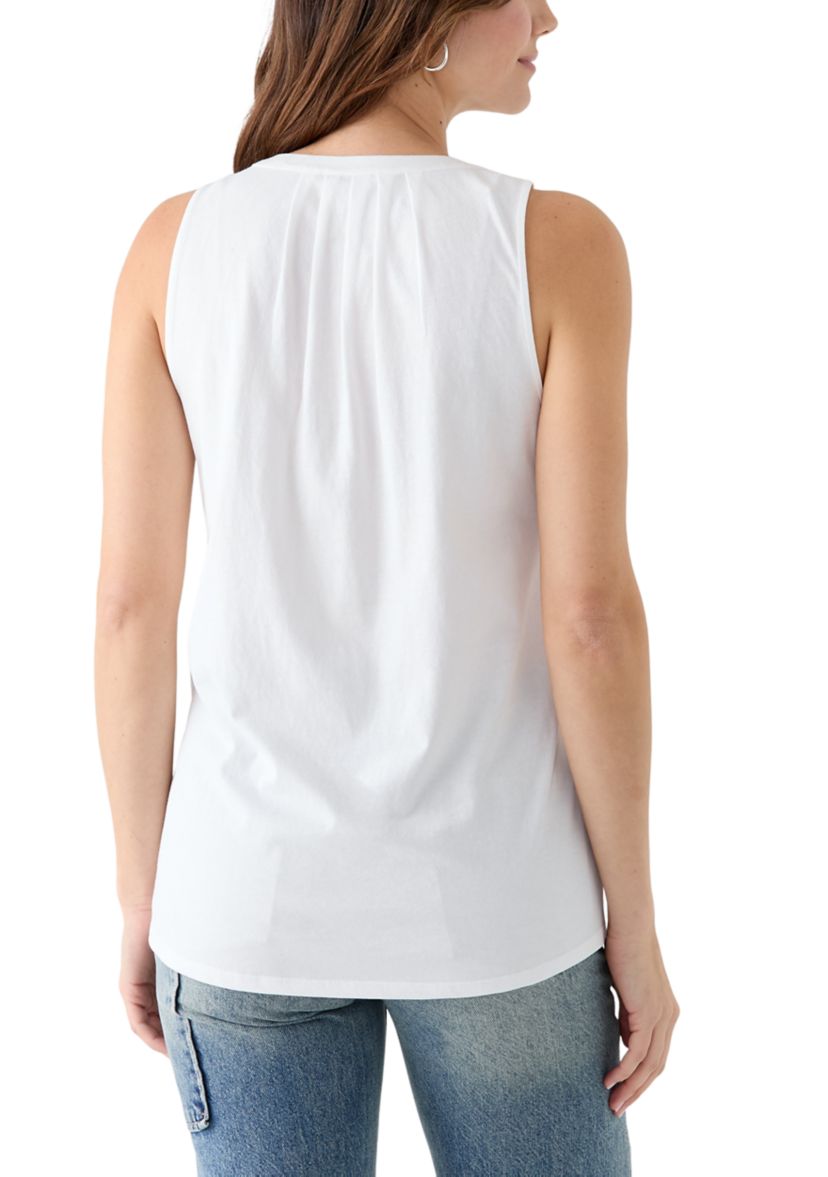 Womens Sleeveless Knit Peasant Top