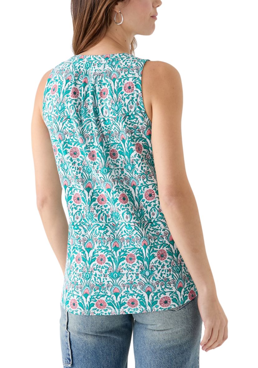 Womens Printed Peasant Knit Top