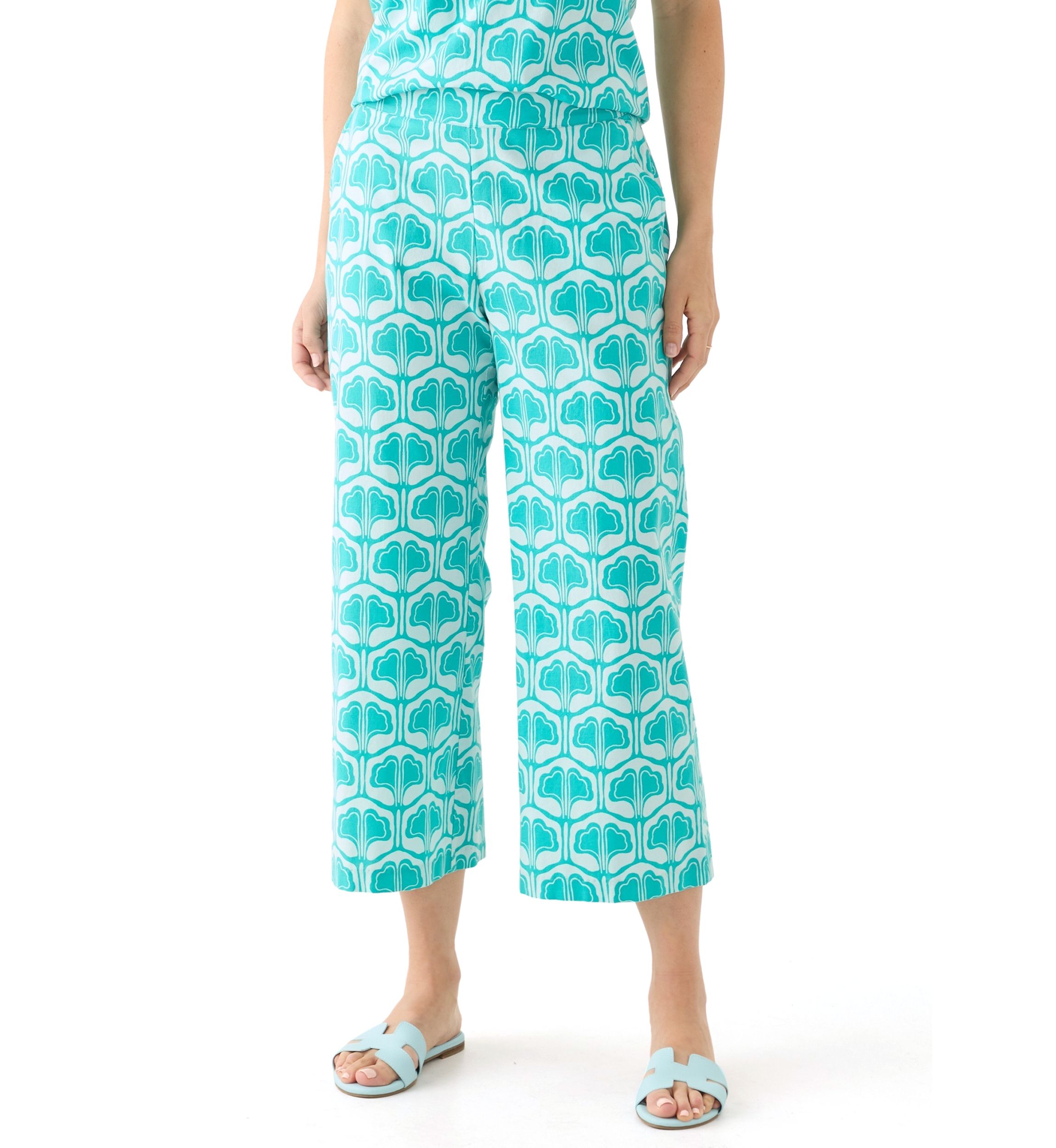 Womens Printed Poplin Pants