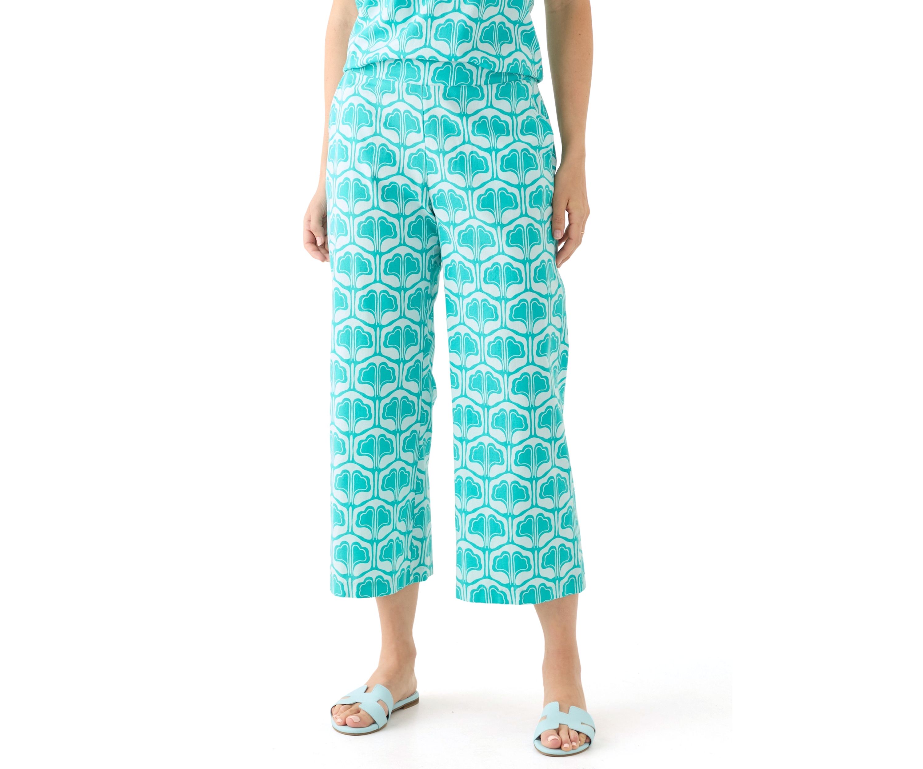 Womens Printed Poplin Pants